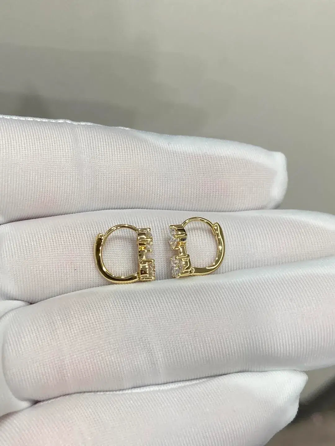 Round cut and Princess cut Lab Diamond Earrings