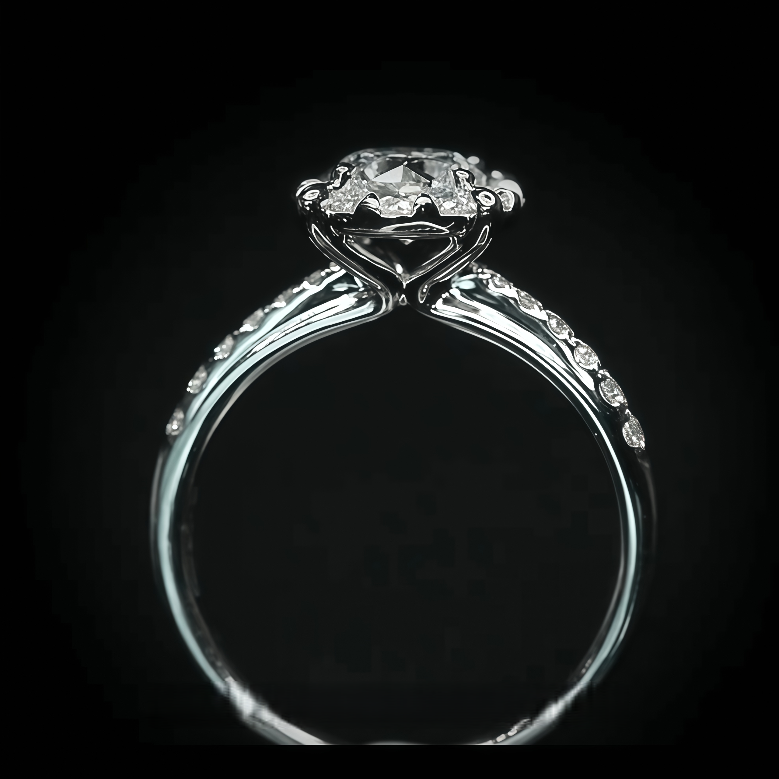 0.5 Carat Round Brilliant Cut Lab Grown Diamond Halo Engagement Ring