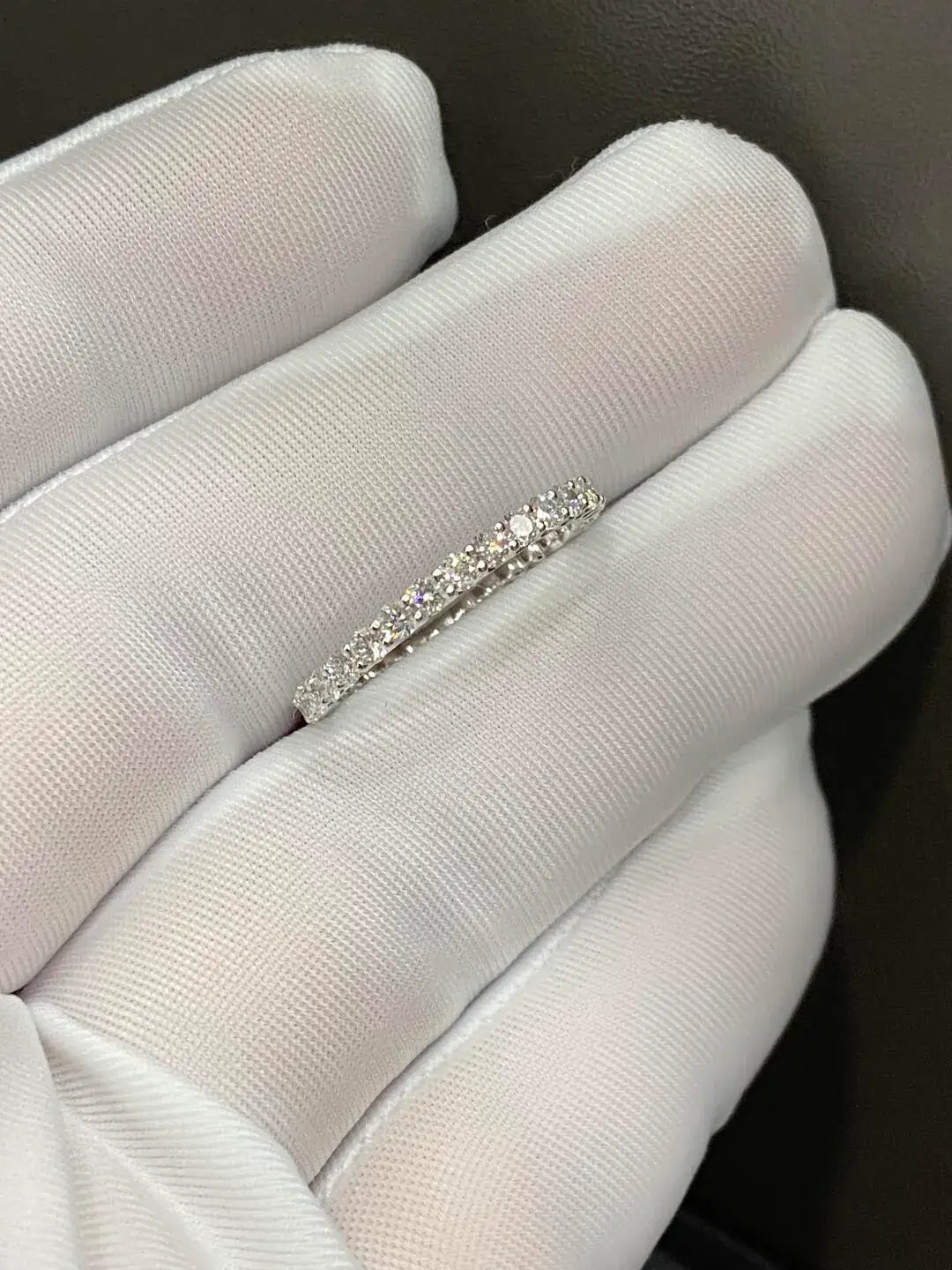 Round Cut Lab Diamond Eternity Ring White Gold