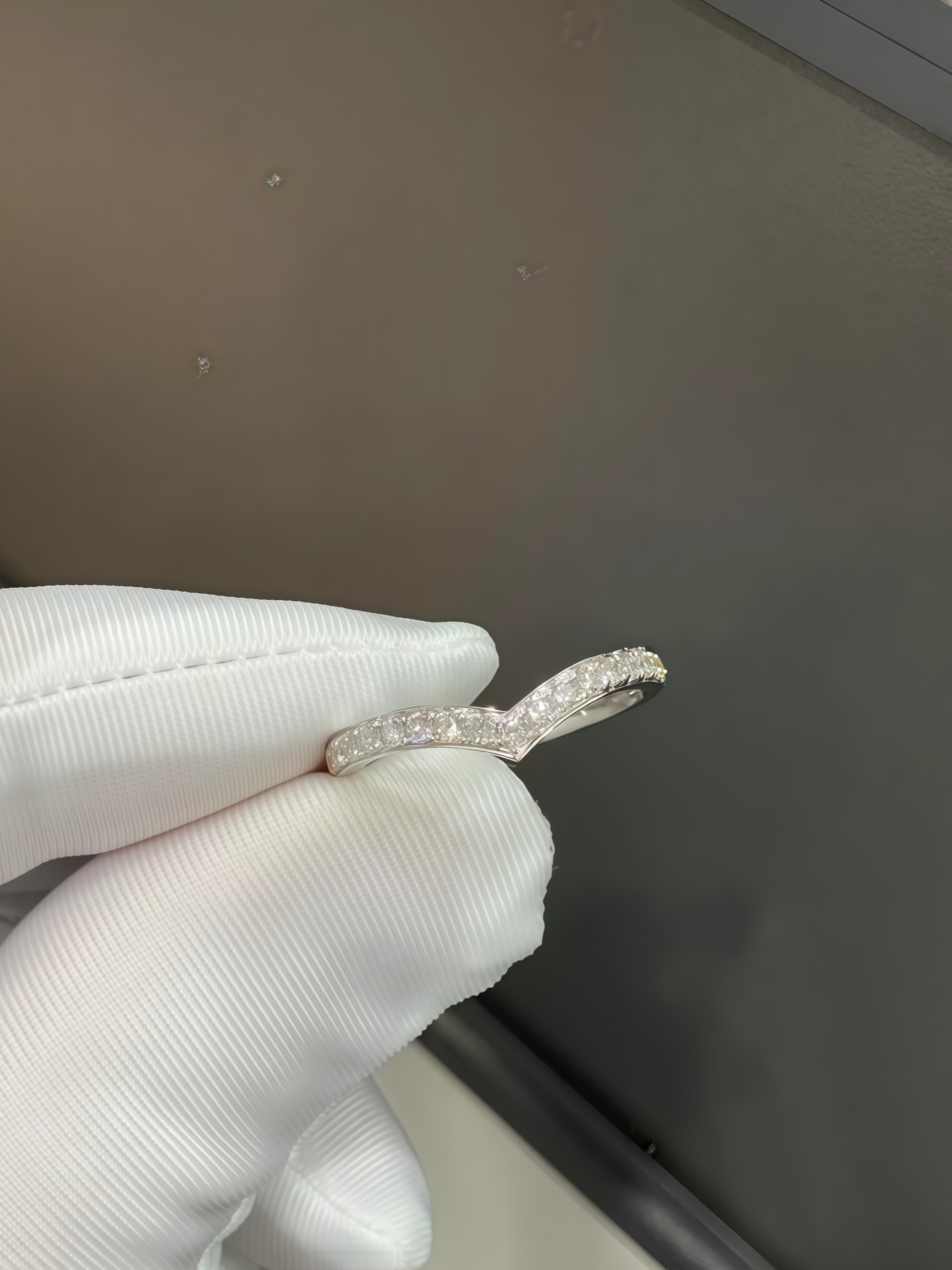 V Shape Round Cut Lab Diamond Eternity Ring