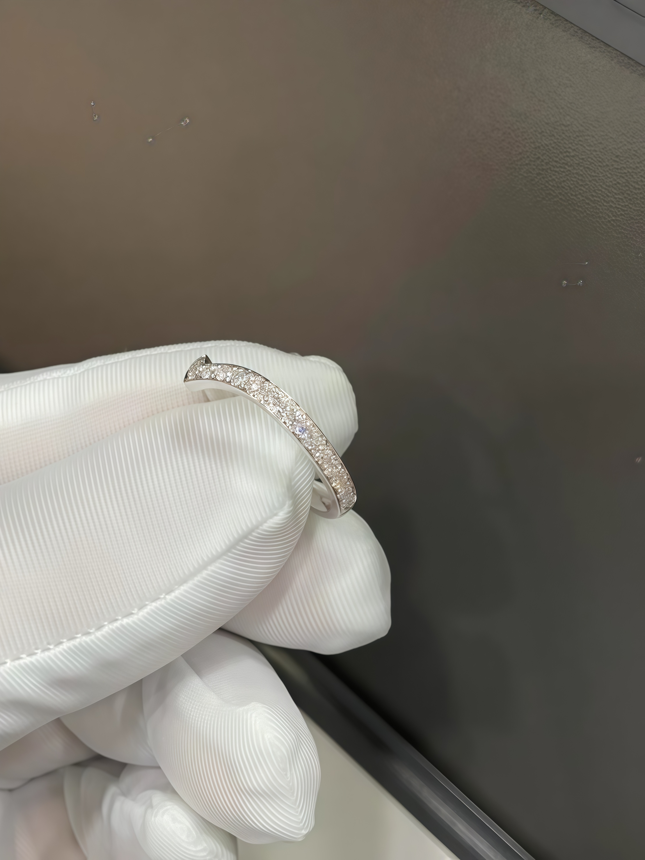 V Shape Round Cut Lab Diamond Eternity Ring