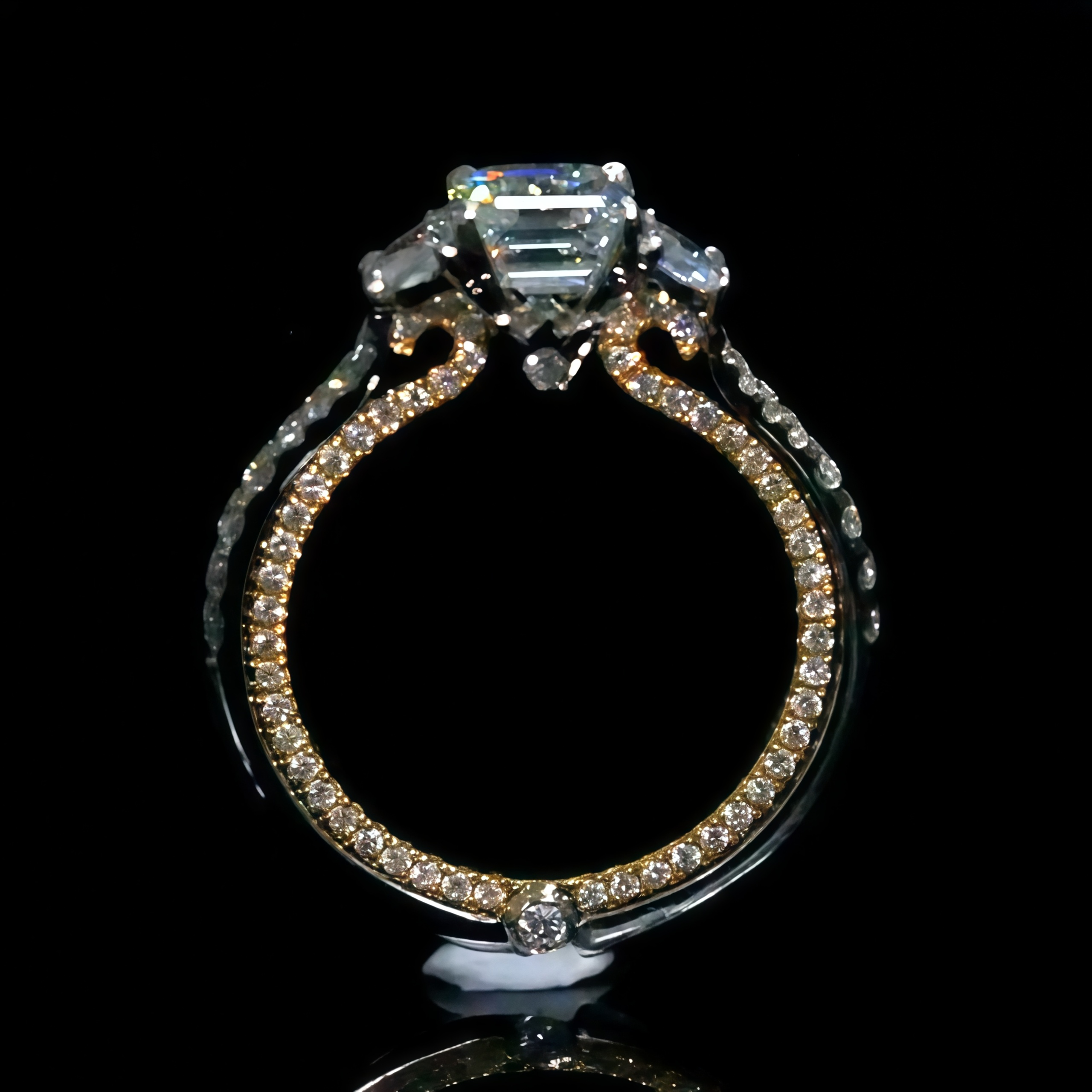 Vintage 1.5 Carat Asscher Cut Lab Grown Diamond Ring