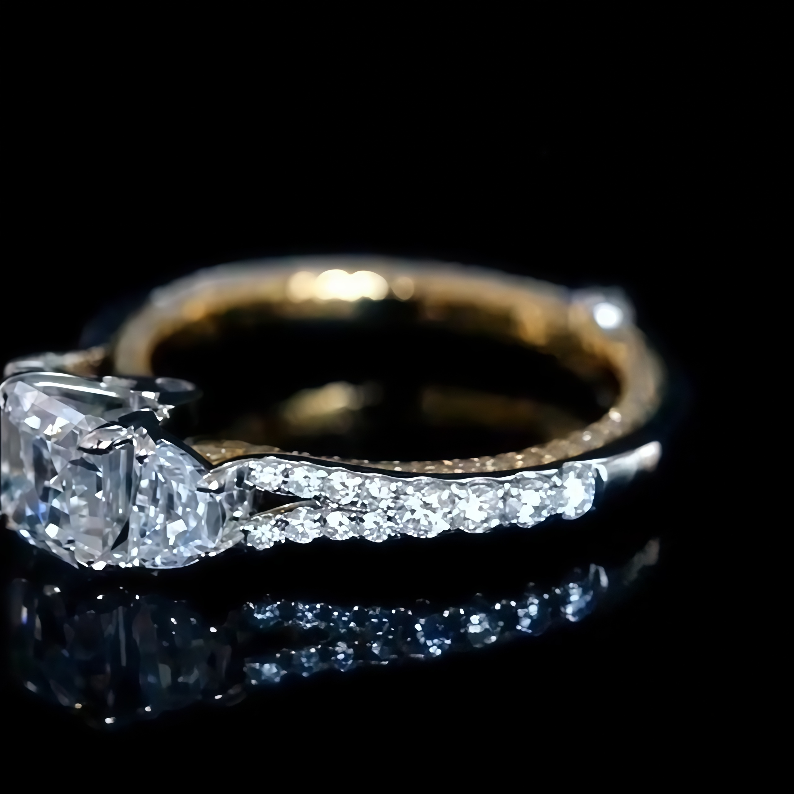 Vintage 1.5 Carat Asscher Cut Lab Grown Diamond Ring