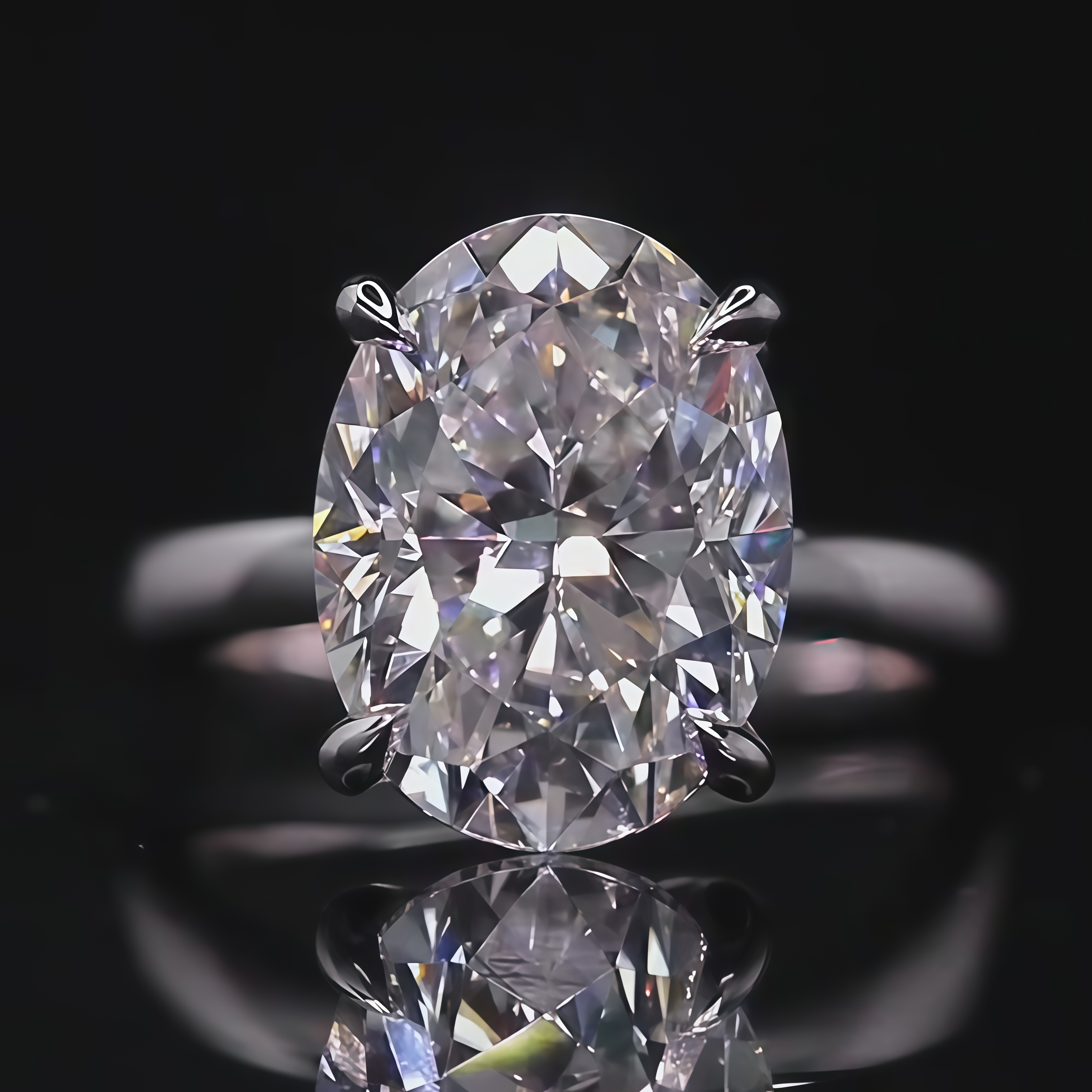 5 Carat Oval Cut Lab Grown Diamond Solitaire Engagement Ring