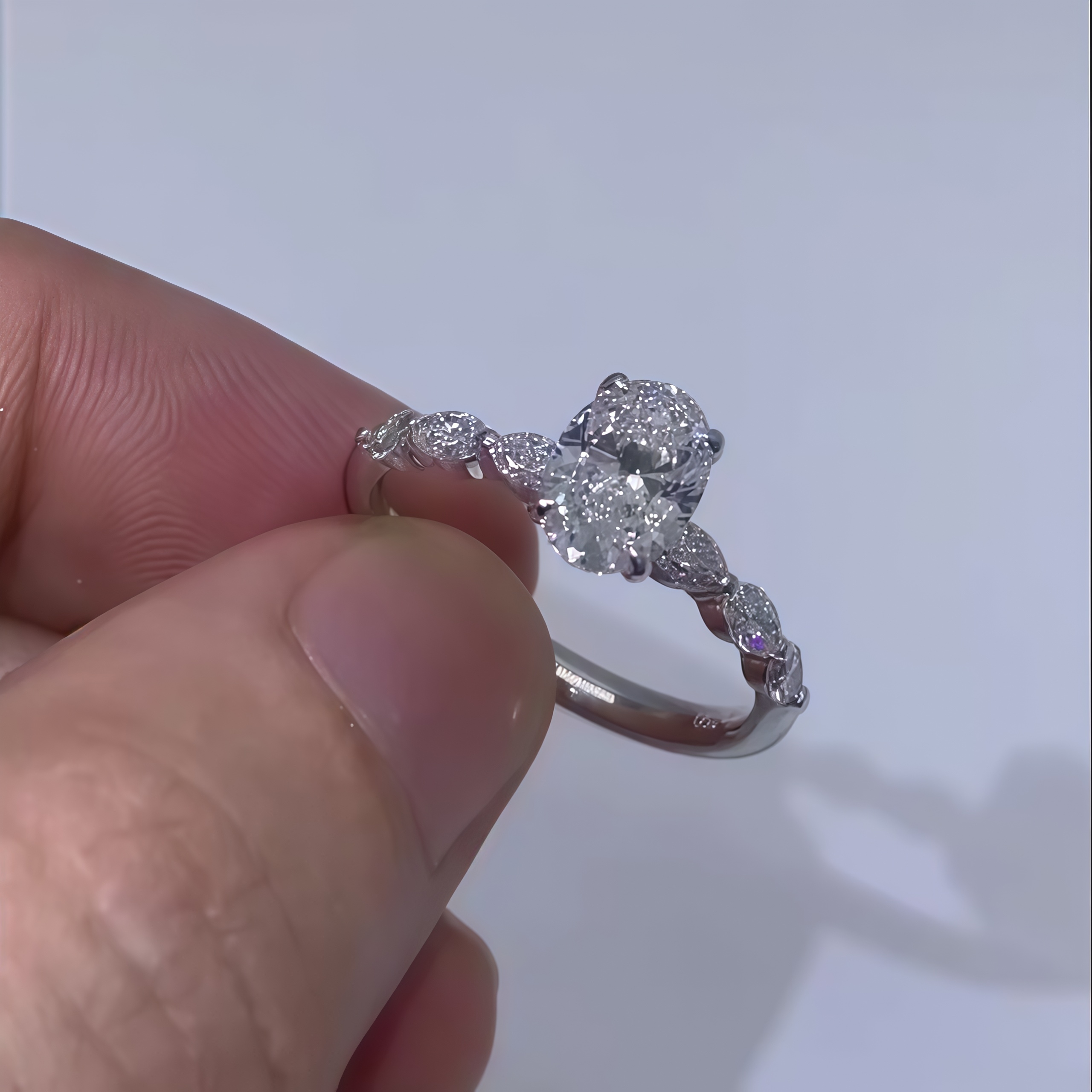 1 CT Oval Diamond Ring Lab Grown Diamond Engagement Ring