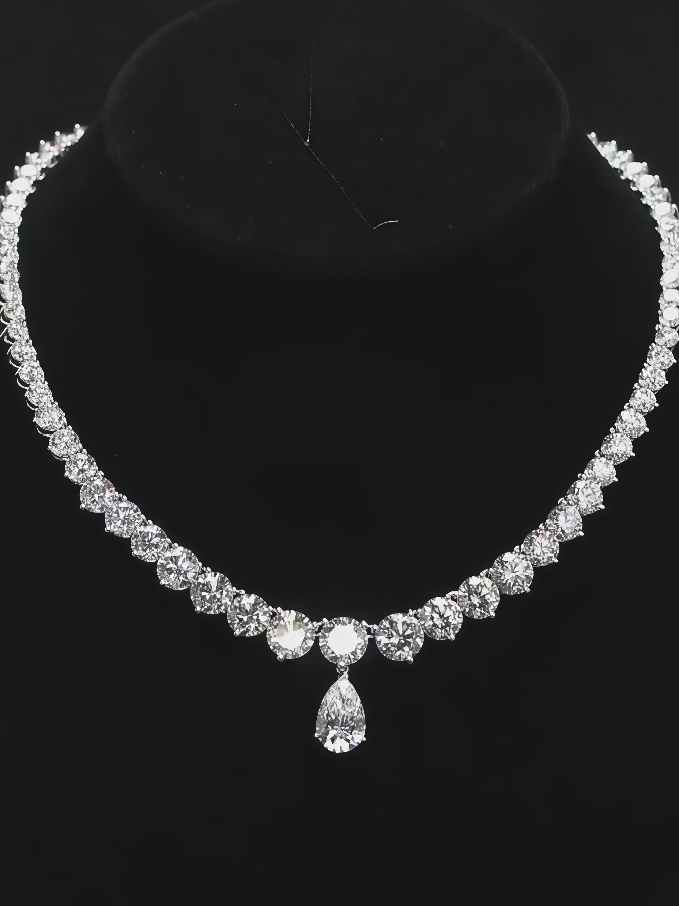 Luxury Tennis Necklace Lab Grown Diamond 18K White Gold