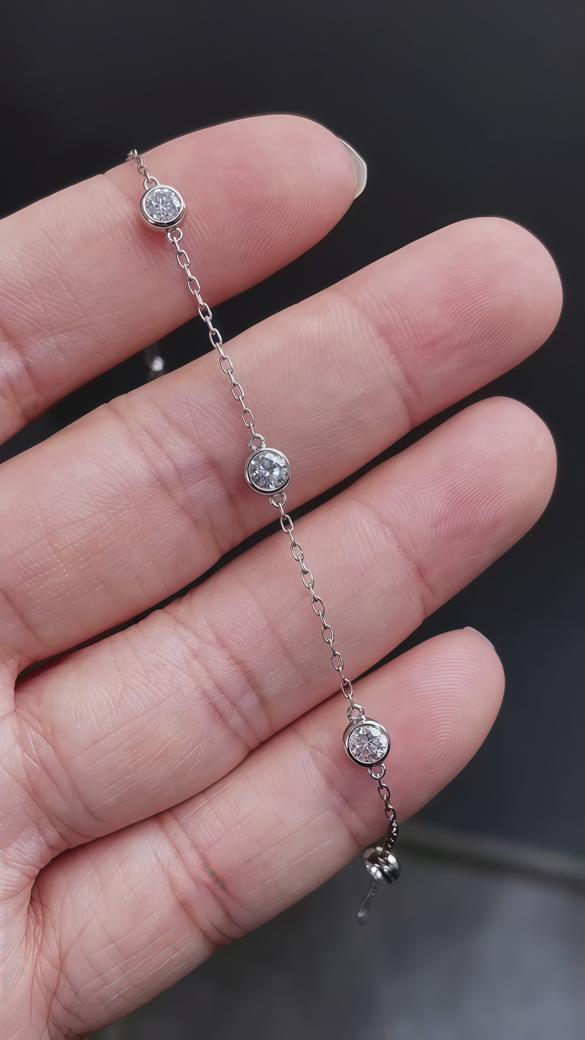 Five Bezel-Set Lab Diamonds Bracelet In 925 Sliver (3/4 Ct. Tw.)