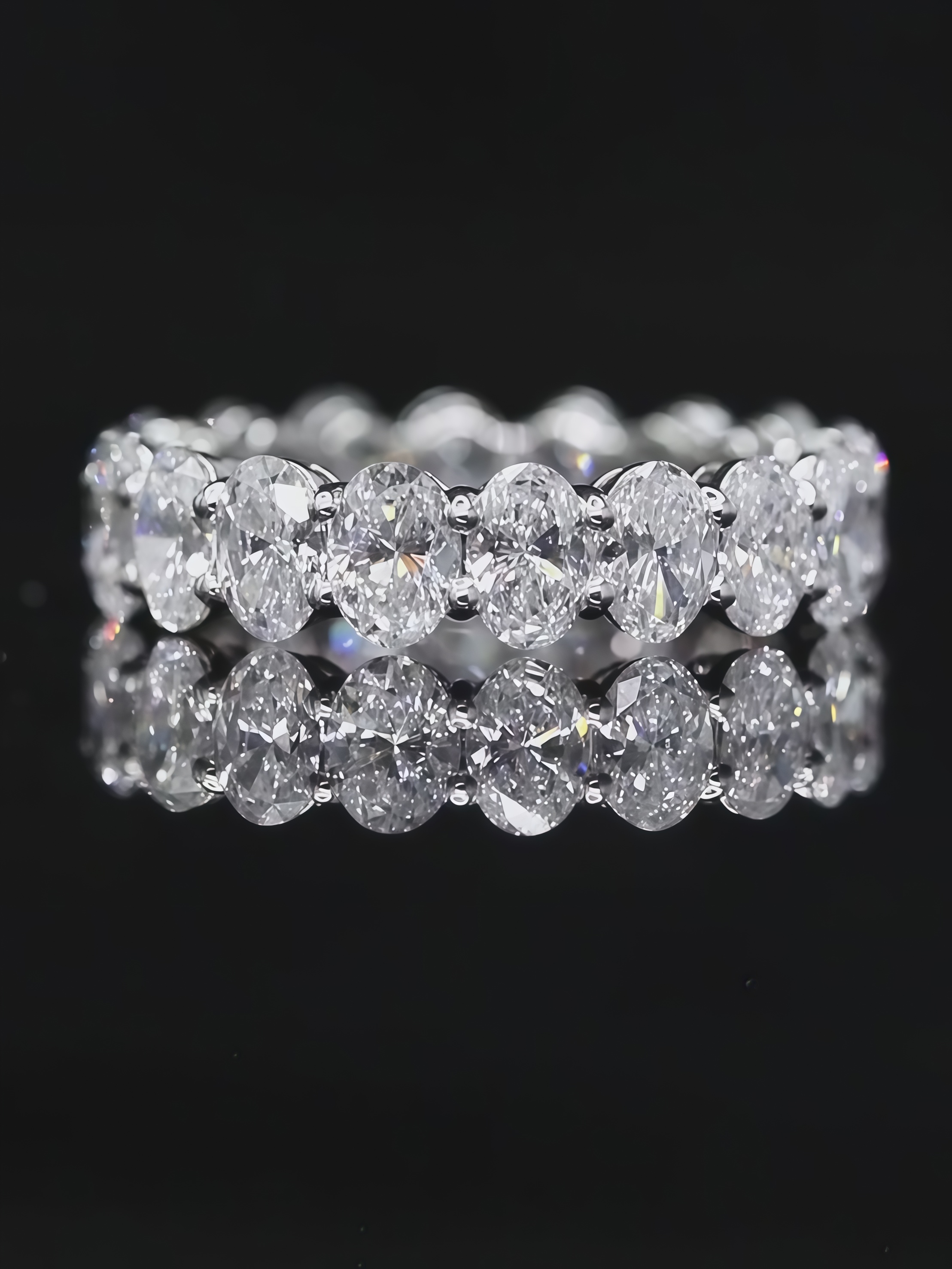 4.75 CTW each Oval Cut Lab Grown Diamond Wedding Full Eternity Band