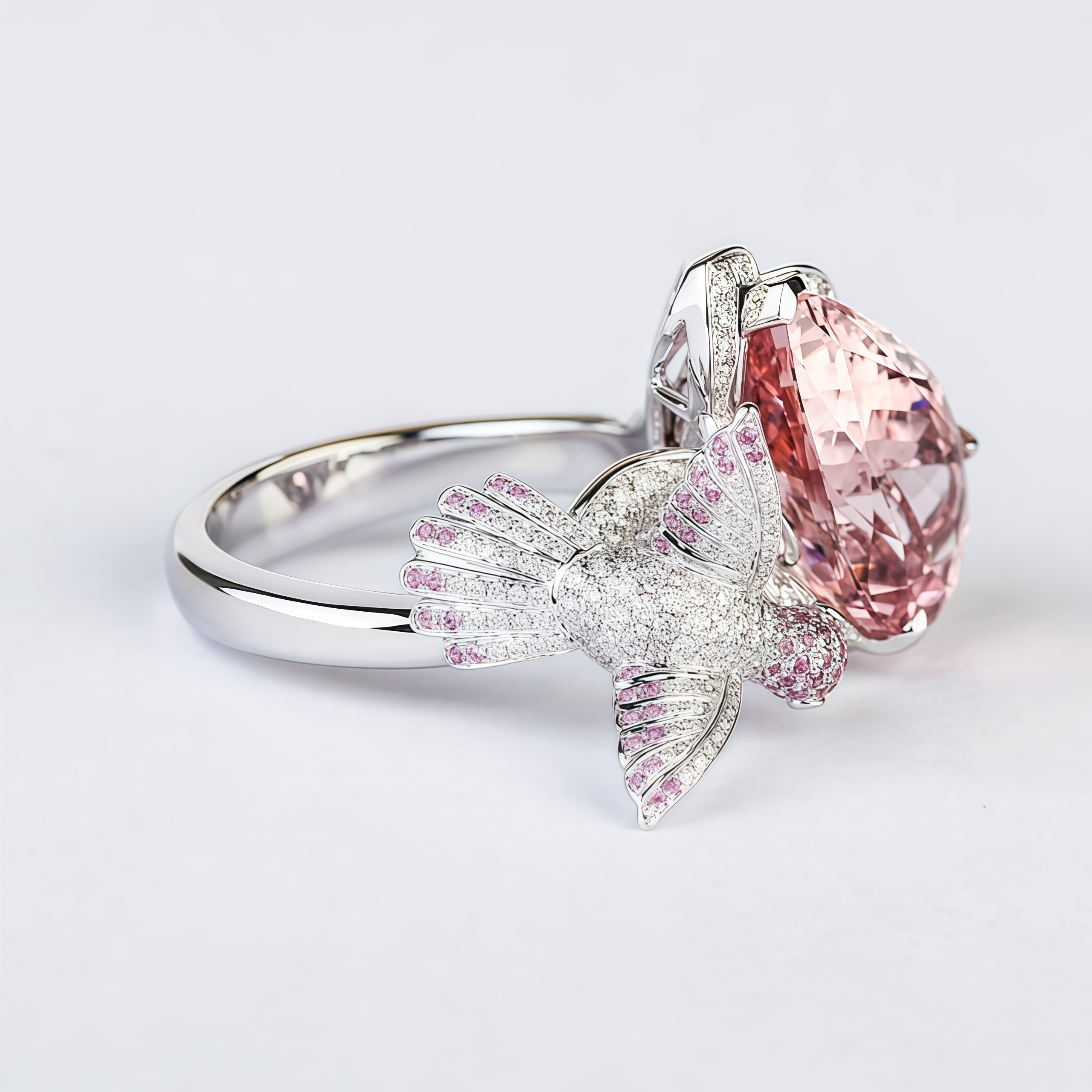 Floral Bird Cocktail Ring - 14K Gold Jewelry