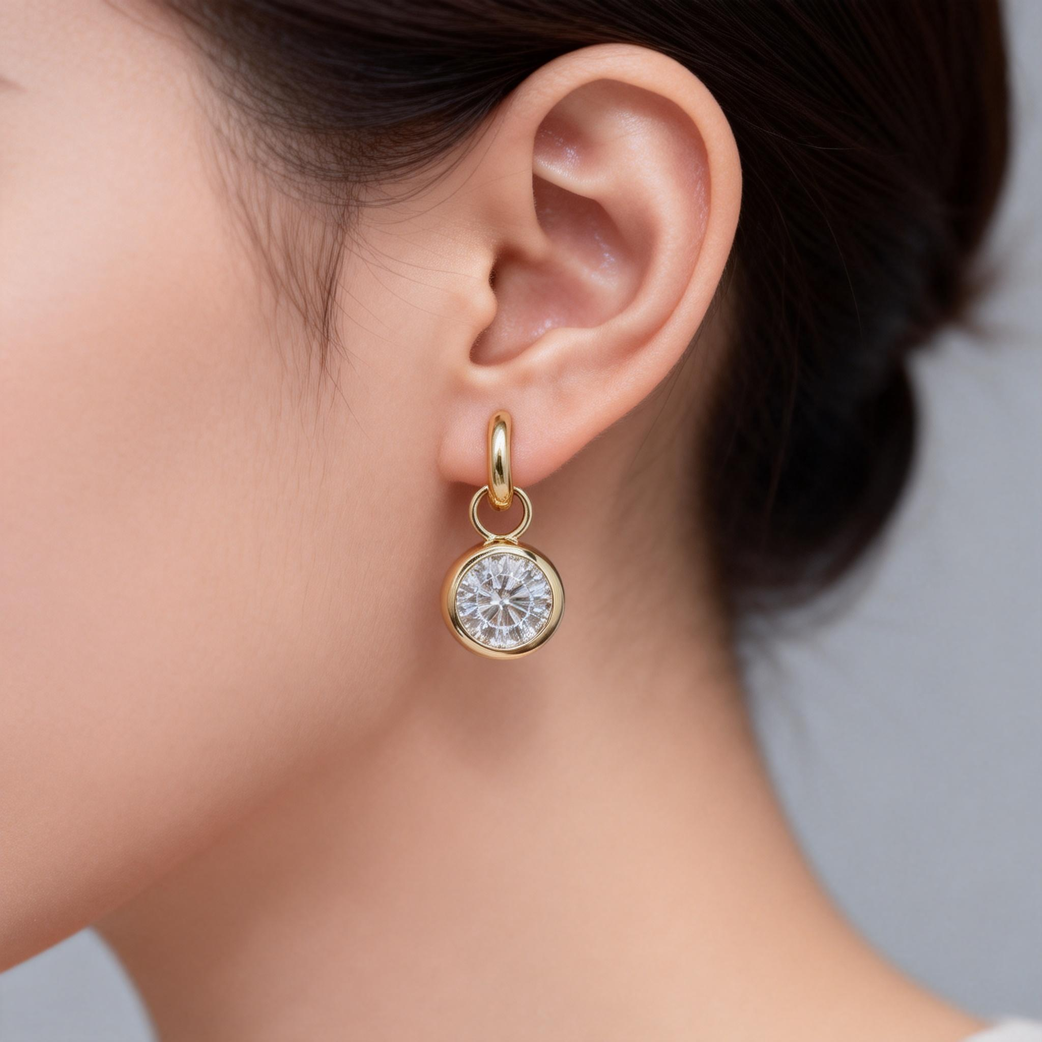 Convertible Lab Grown Diamond Hoop Earring & Pendant