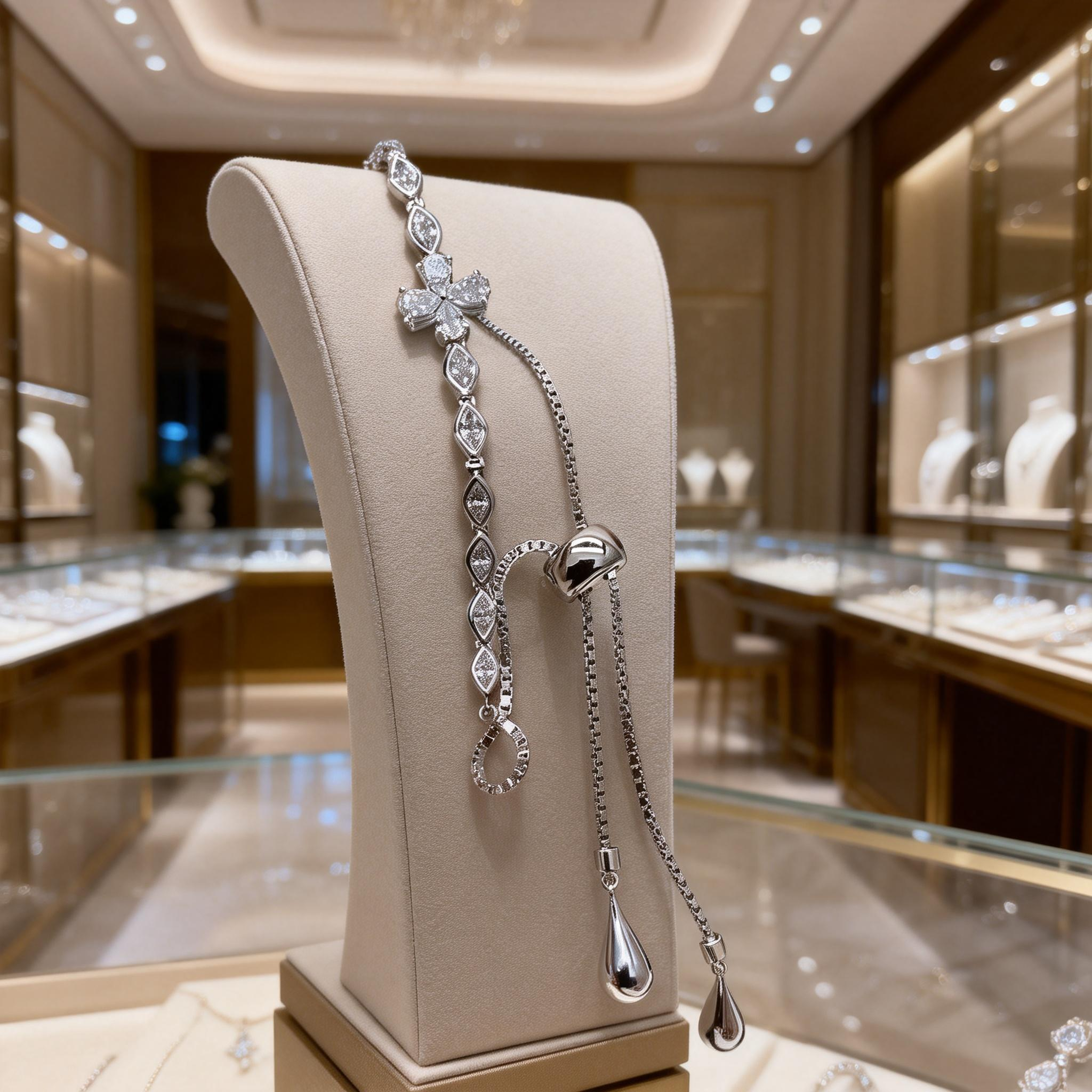 1 ctw Adjustable Bracelet with Lab-Grown Diamonds 18K Gold