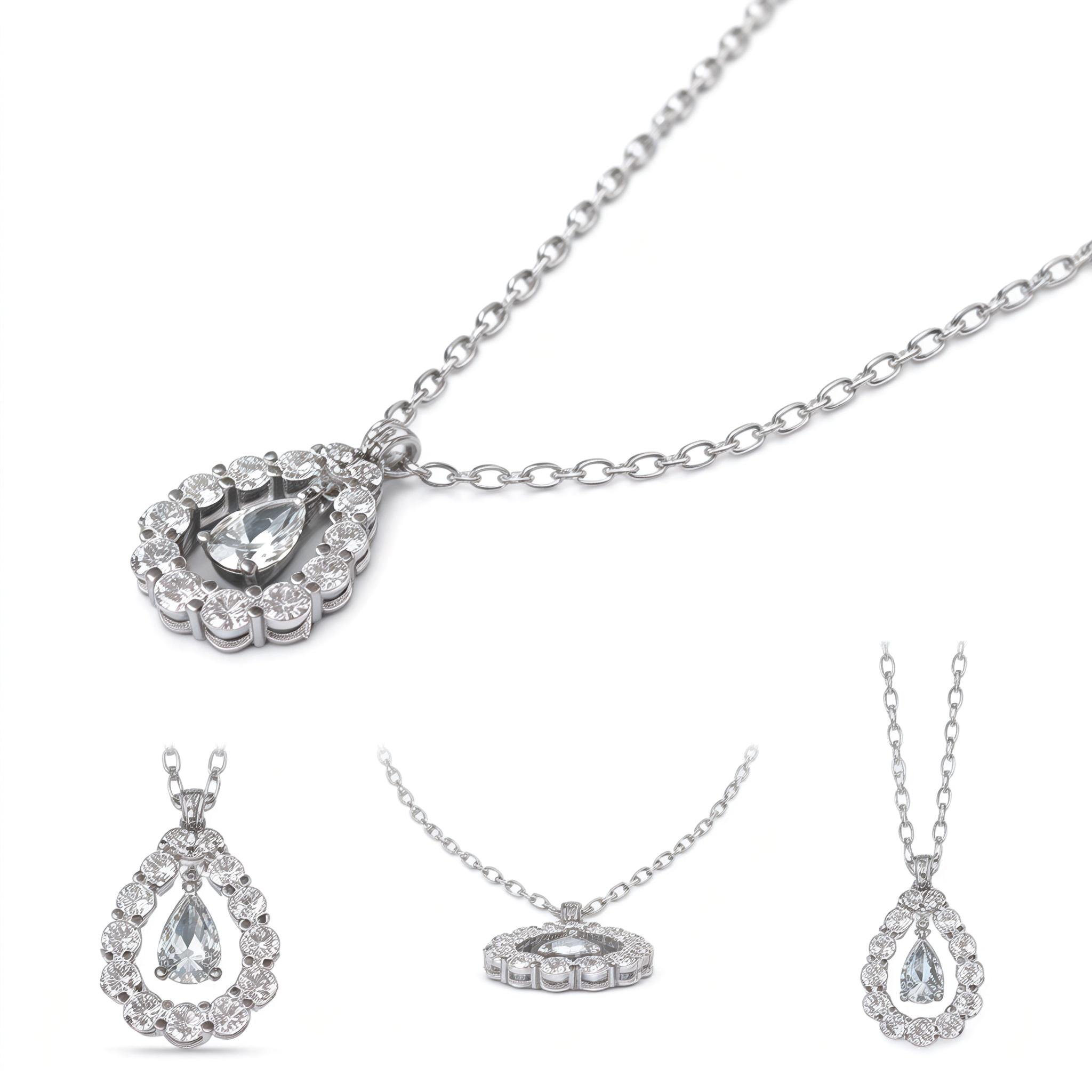 0.38ct Pear Lab-Grown Diamond Teardrop Necklace 18K gold