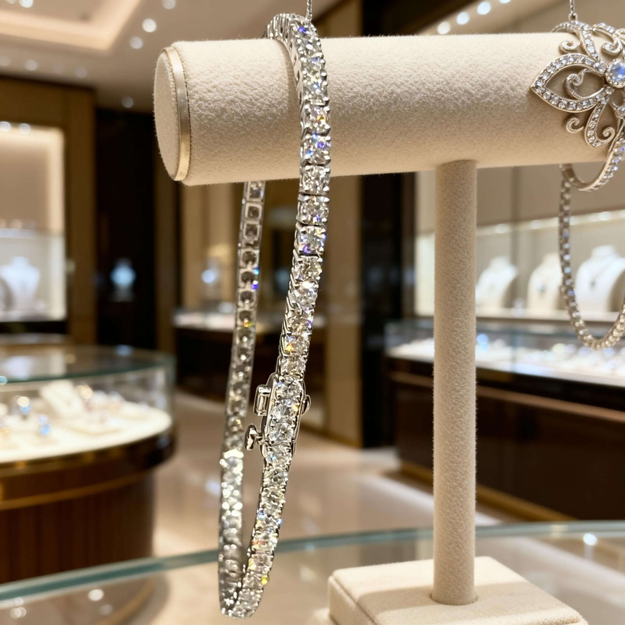 Each 0.05-carat Round Lab Grown Diamond Tennis Bracelet