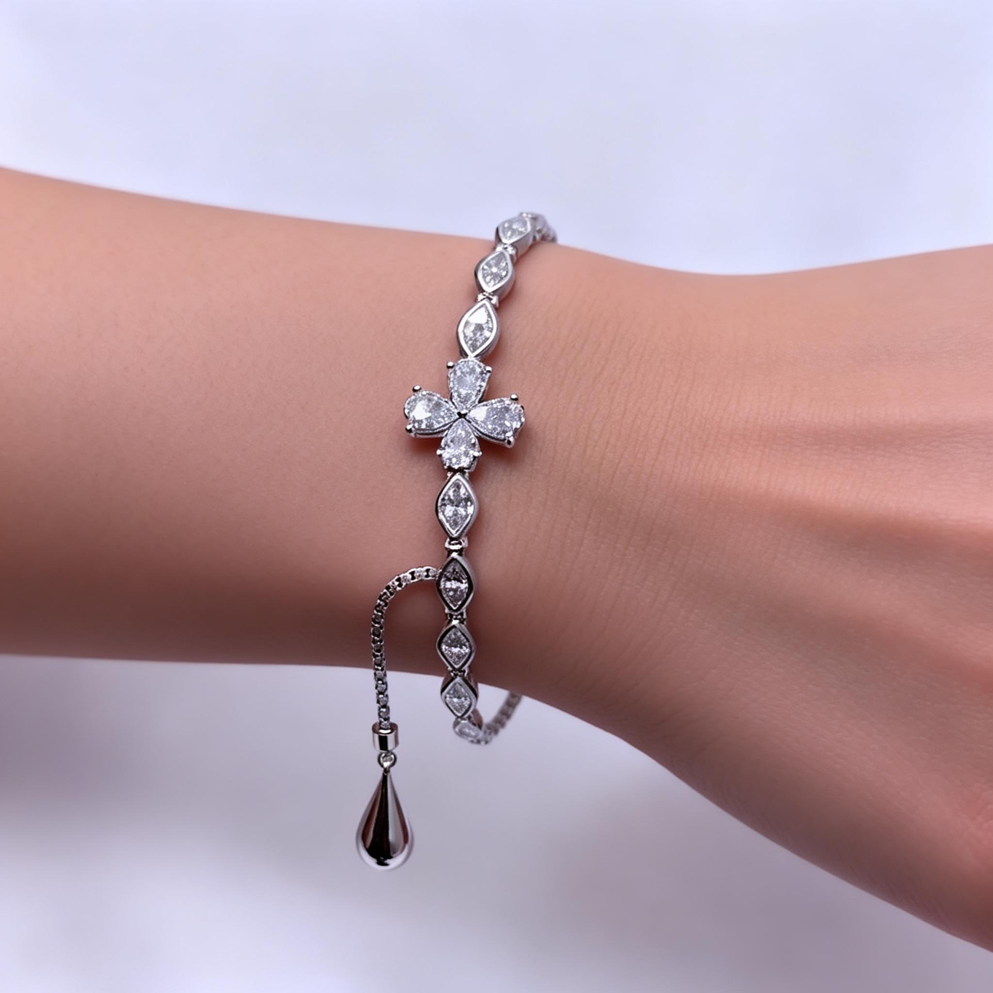 1 ctw Adjustable Bracelet with Lab-Grown Diamonds 18K Gold