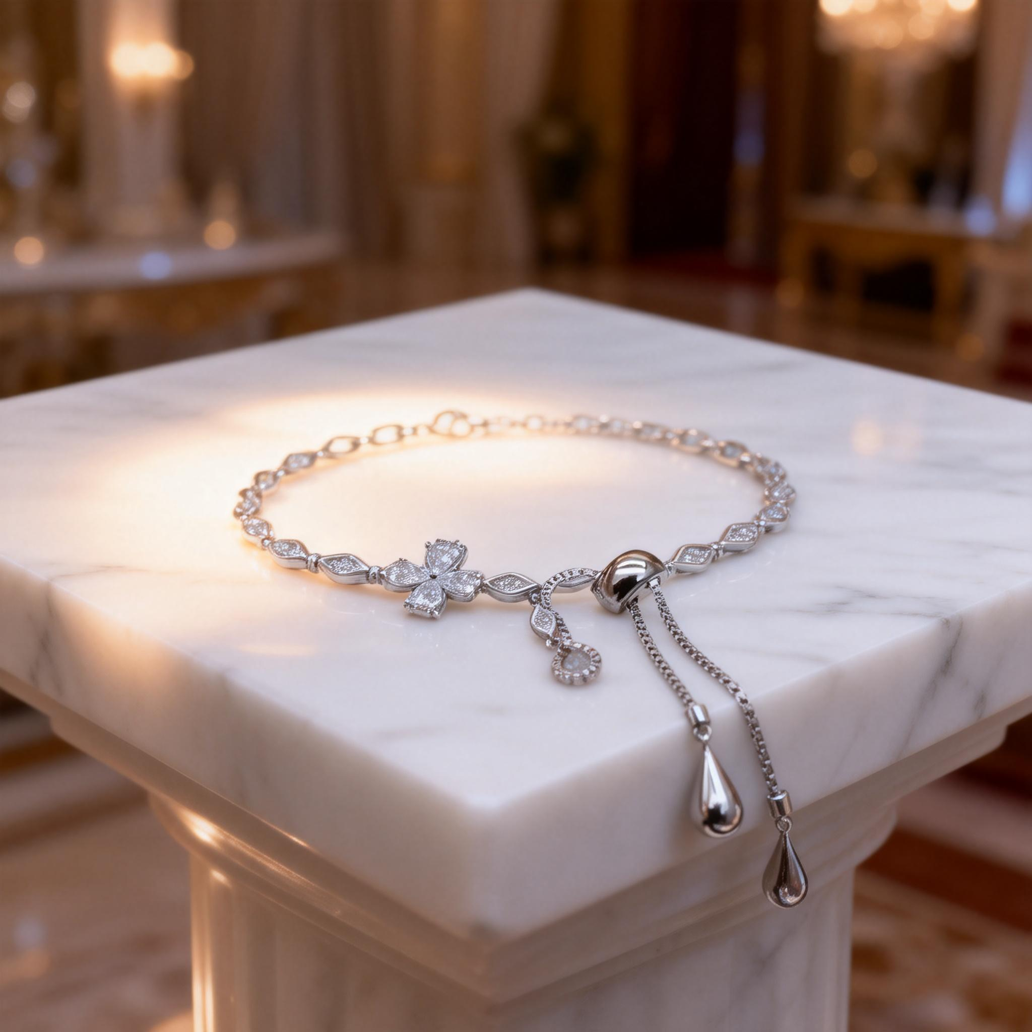 1 ctw Adjustable Bracelet with Lab-Grown Diamonds 18K Gold