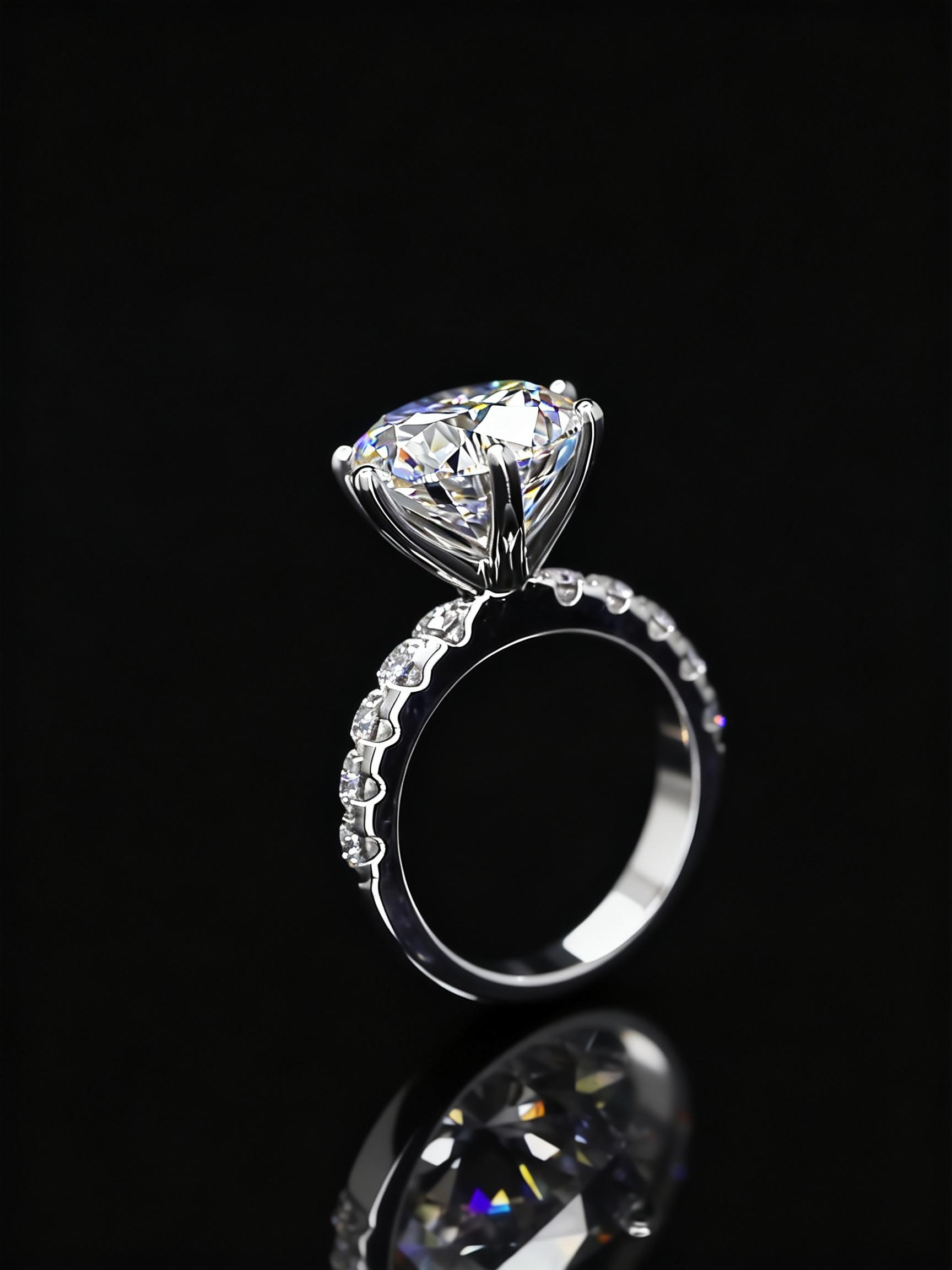 8 carat Lab Diamond Pave Ring 18K Gold