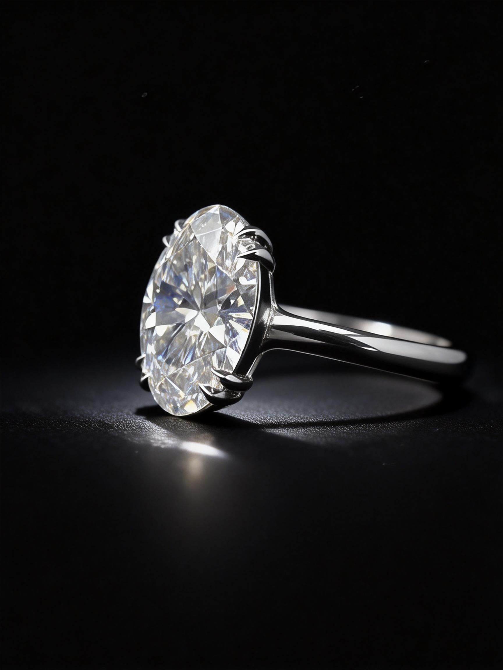 3 Carat Oval Cut Lab Grown Diamond Solitaire Ring 18K Gold