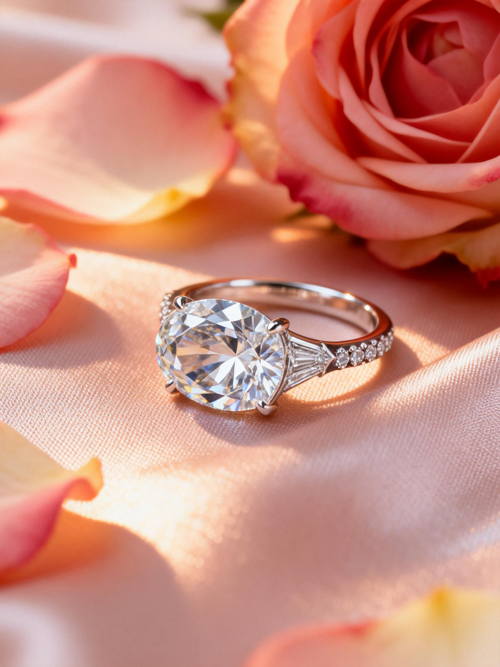 8 carat Pear Cut Lab Diamond Three Stone Ring