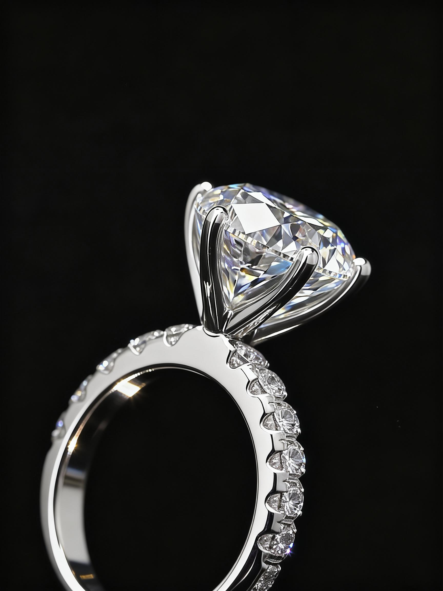 8 carat Lab Diamond Pave Ring 18K Gold