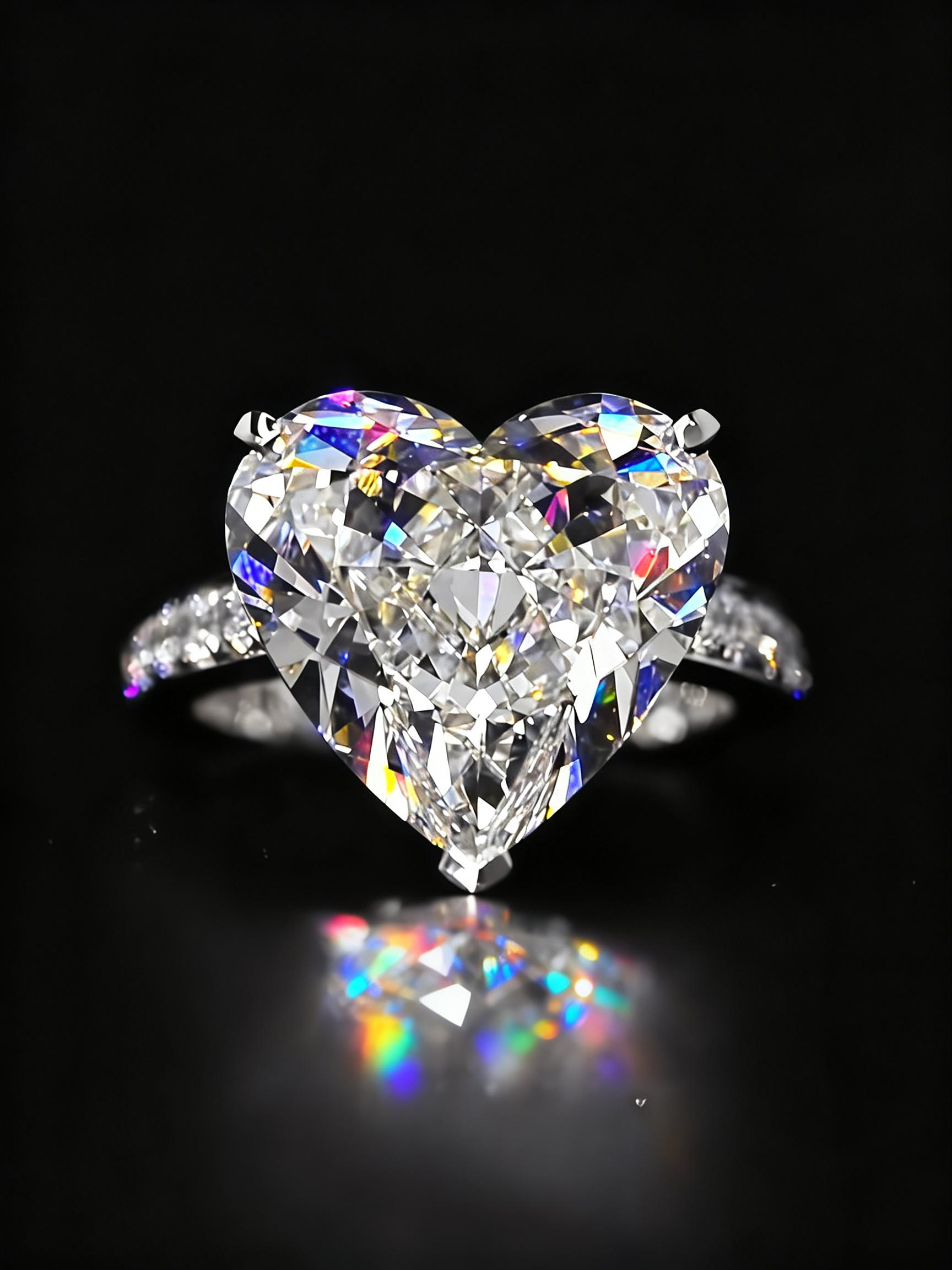 10 Carat Heart Shape Lab Grown Diamond Pave Engagement Ring