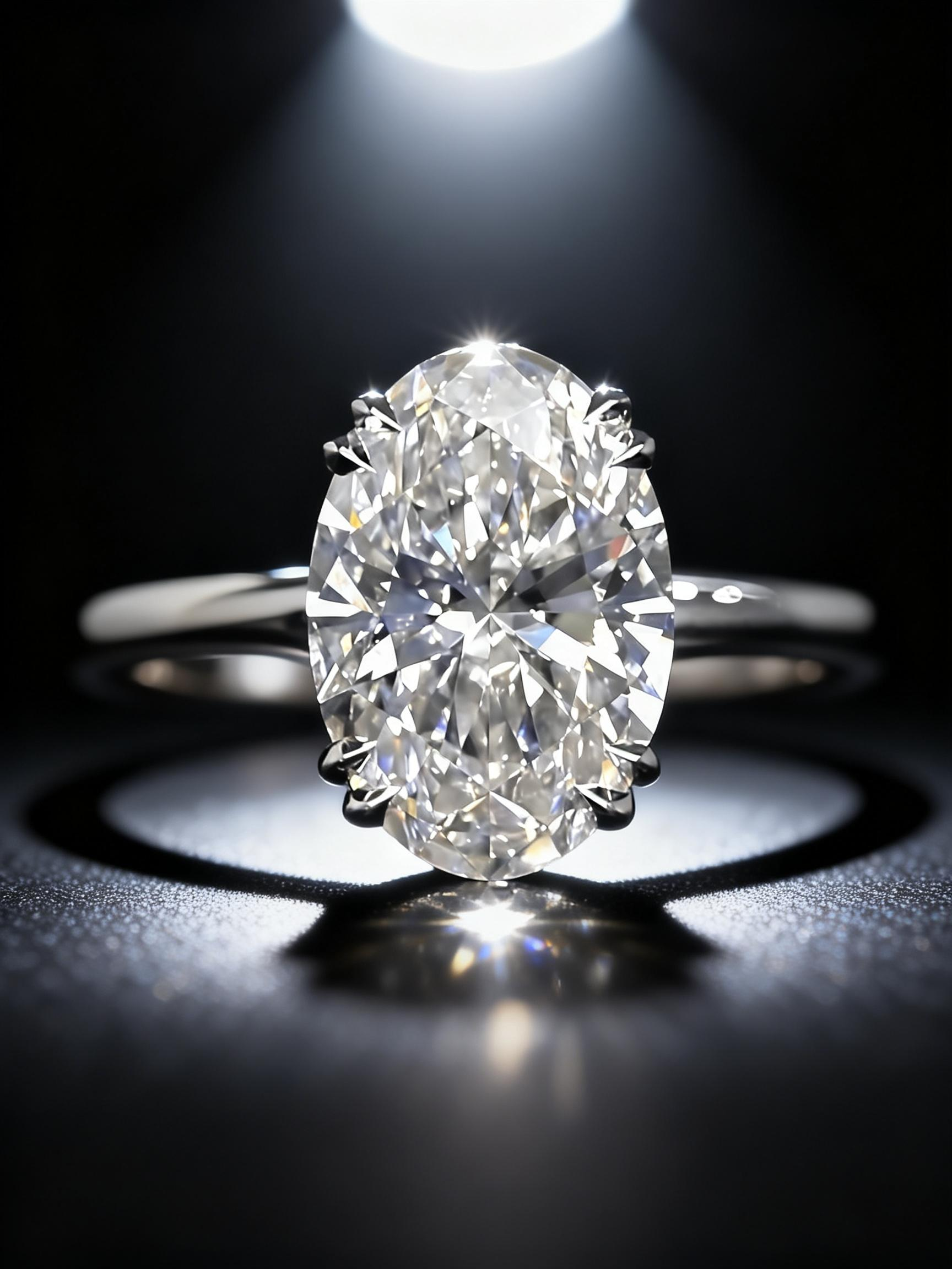 3 Carat Oval Cut Lab Grown Diamond Solitaire Ring 18K Gold