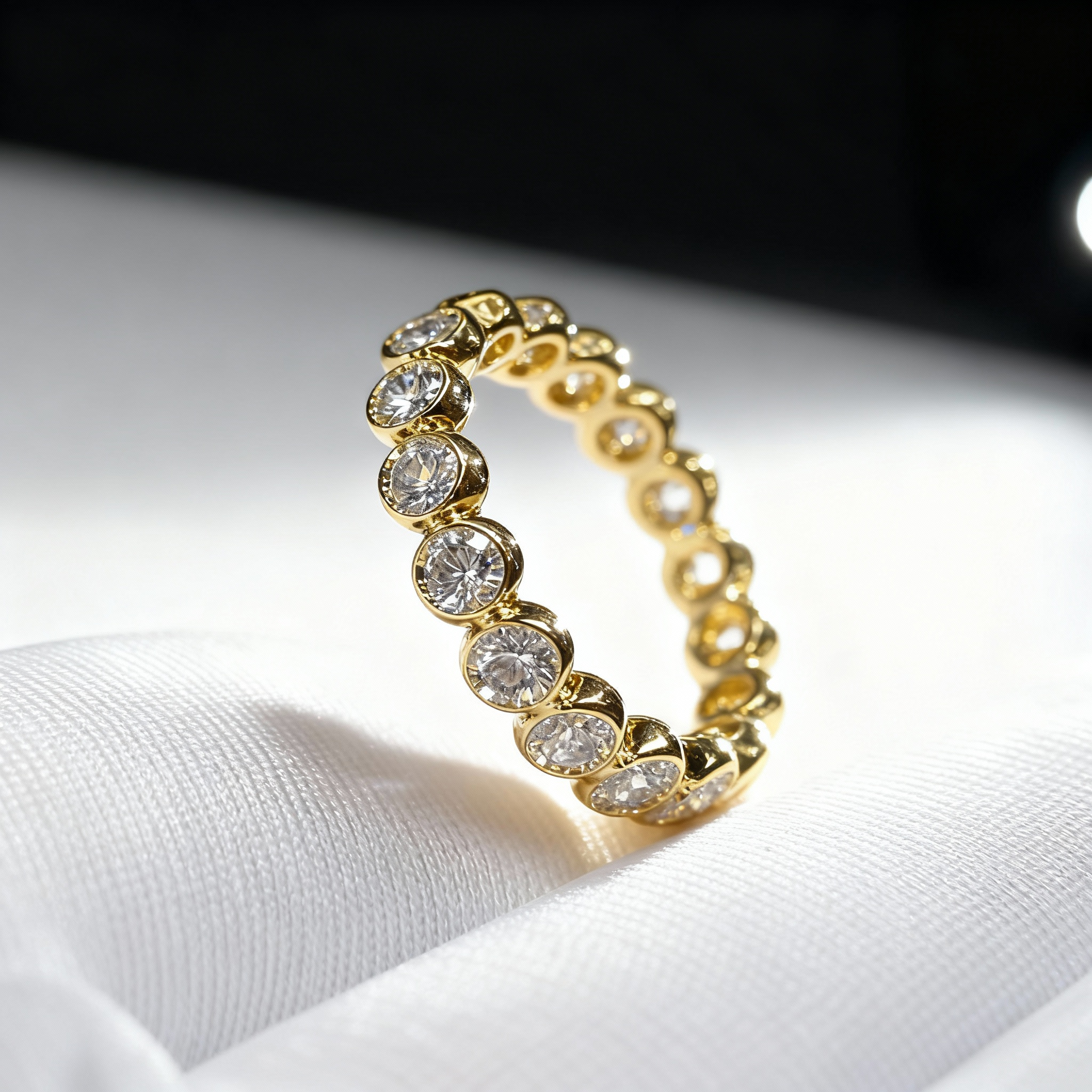 1.2 CTW Lab Diamond Eternity Ring Stackable Ring Bezel Set