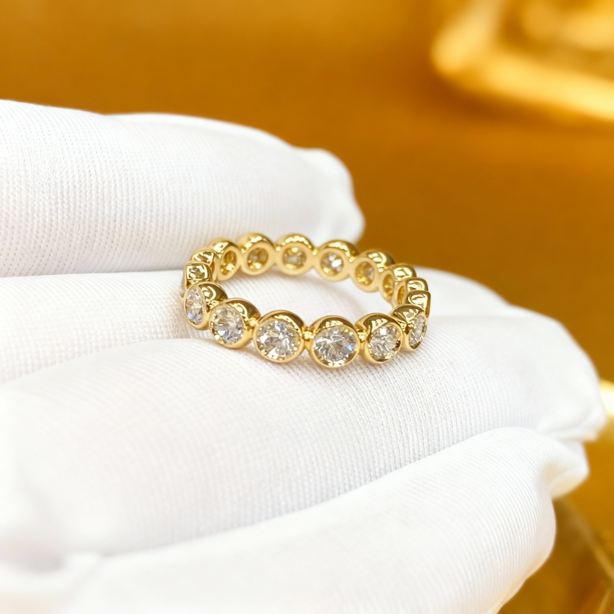 1.2 CTW Lab Diamond Eternity Ring Stackable Ring Bezel Set