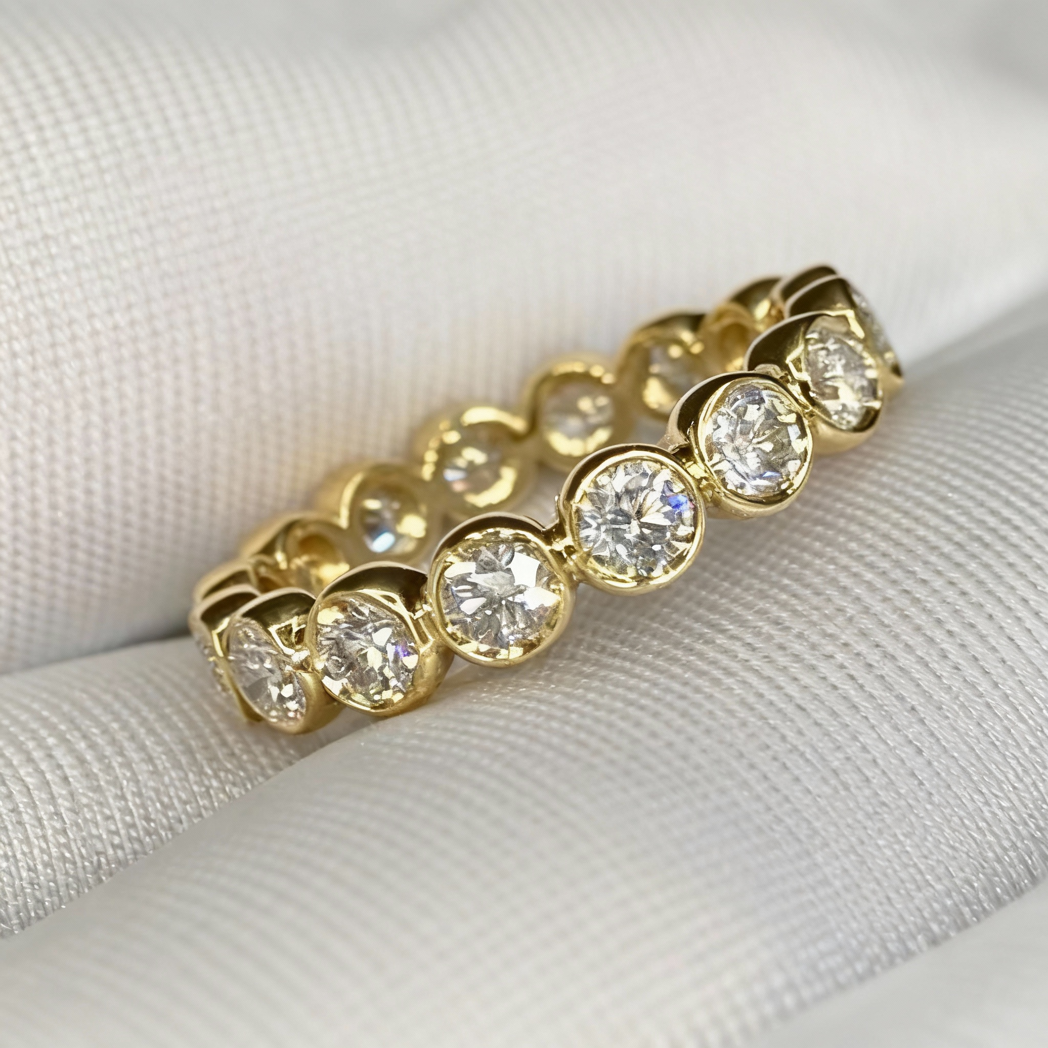 1.2 CTW Lab Diamond Eternity Ring Stackable Ring Bezel Set