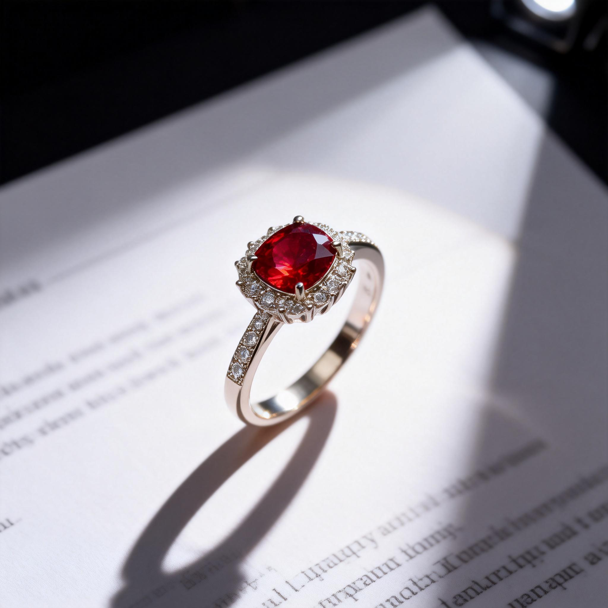2 Carat Ruby Ring with Lab Grown Diamonds