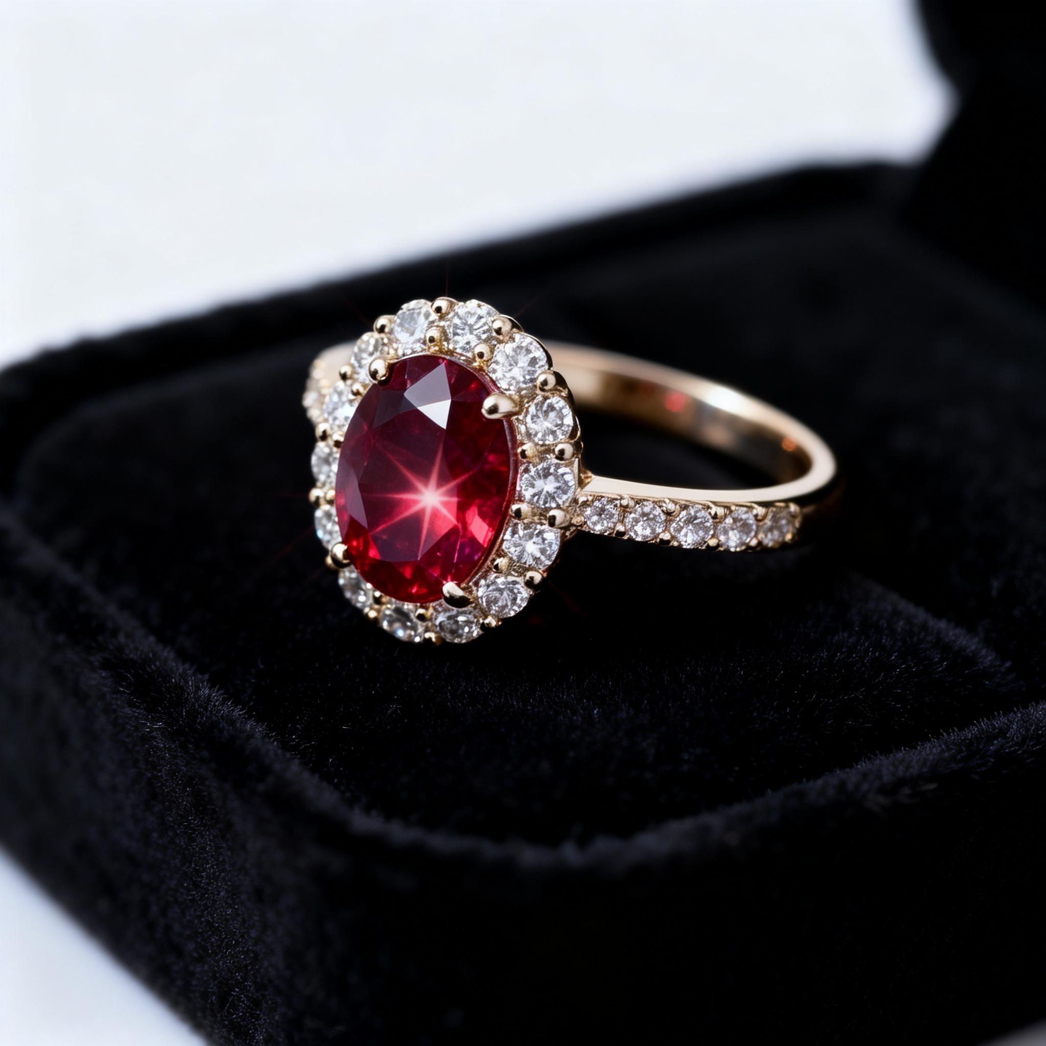 2 Carat Ruby Ring with Lab Grown Diamonds