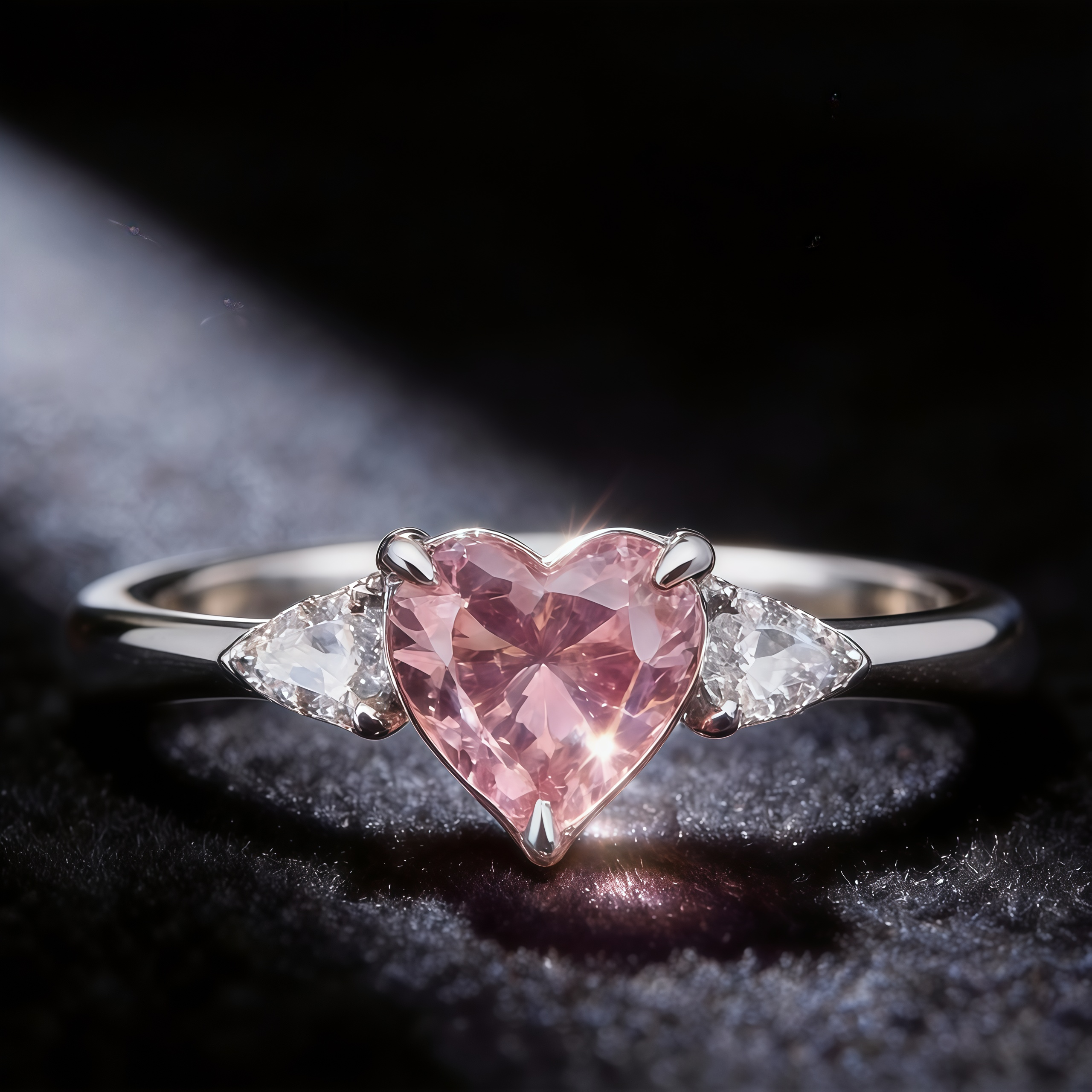 0.5 Carat Fancy Pink Lab-Grown Diamond Three-Stone Engagement Ring