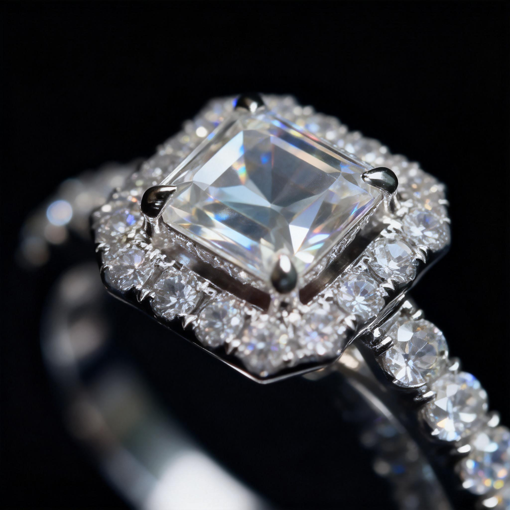 0.8 CT Emerald Cut Lab Diamond Halo Ring