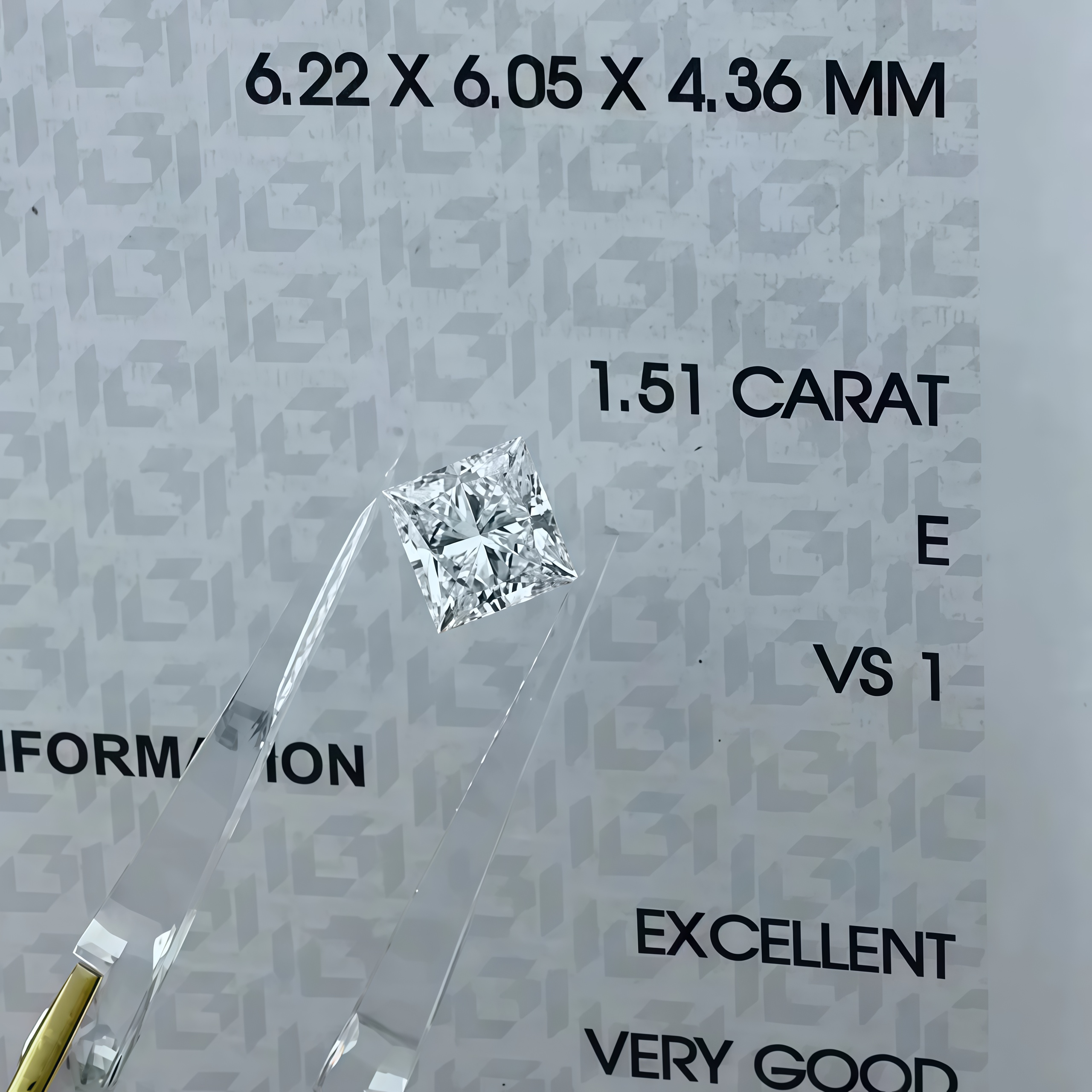 1.51 Carat Princess Cut Lab-Grown Diamond