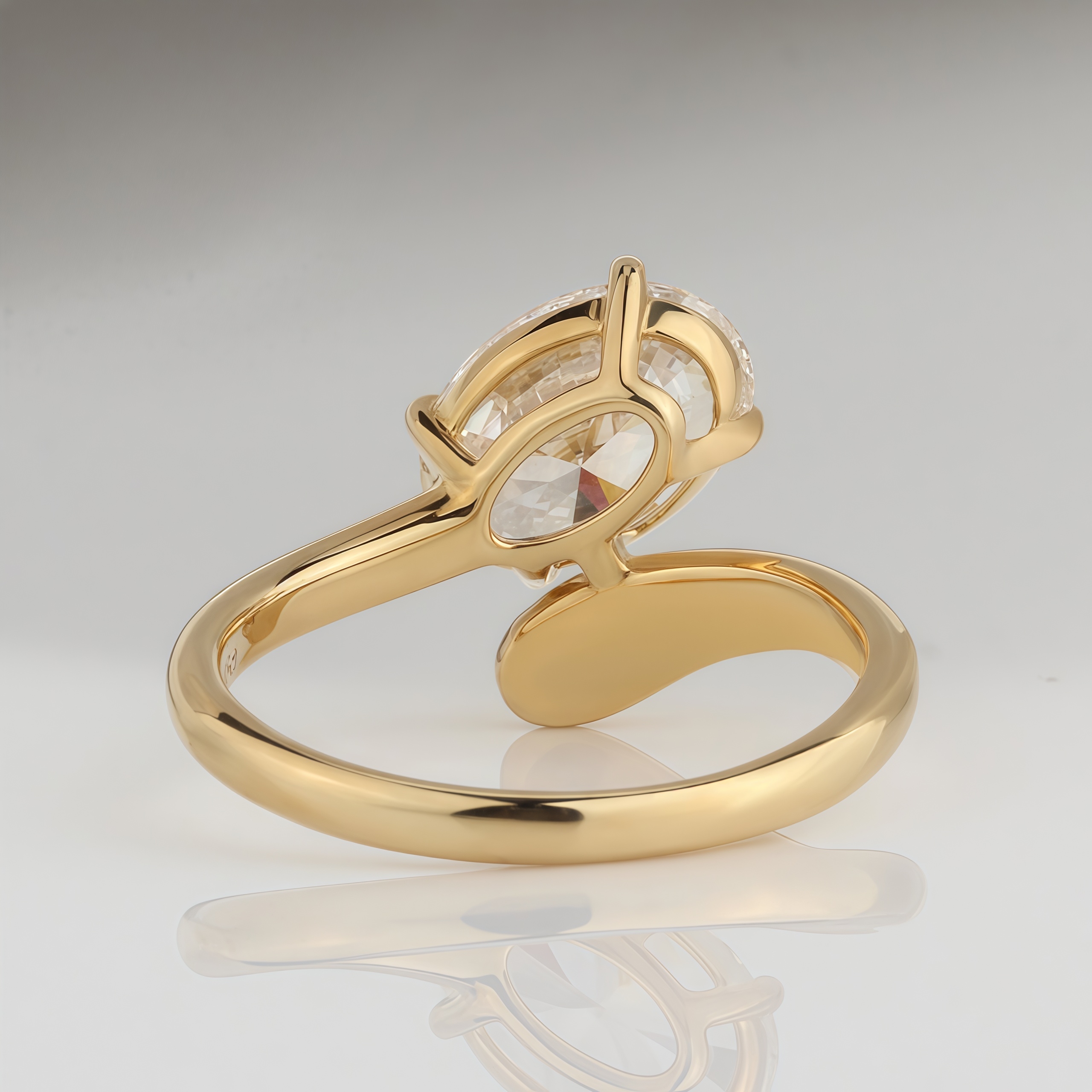 2 Carat Oval Lab Diamond Ring 18K Gold