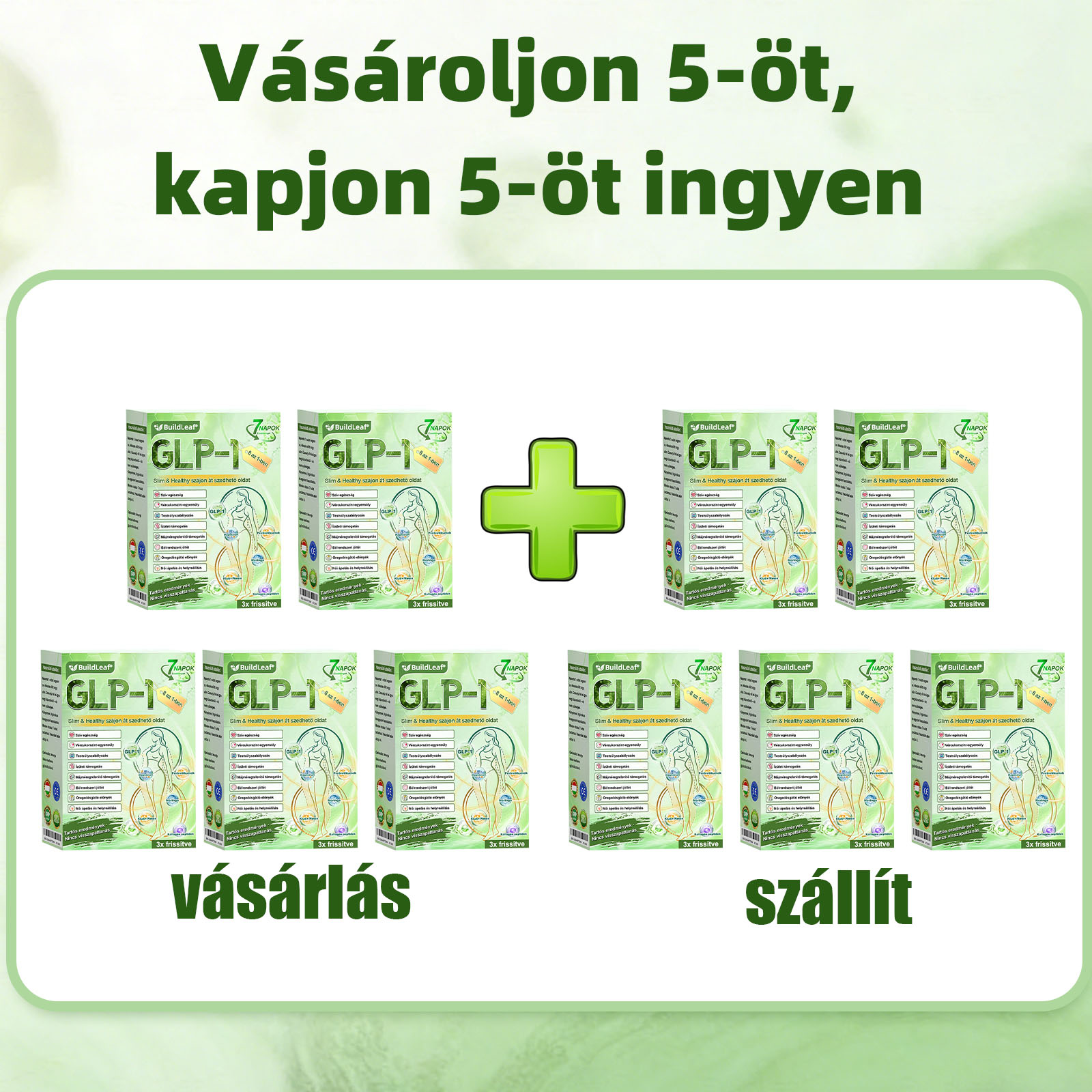 Hivatalos Bolt | BuildLeaf® GLP-1 8-az-1 Slim & Egészséges Oldat (Napi 1 adag · Eredmény 7 nap alatt),Segíti a fogyást, védi a szívet, szabályozza a cukorszintet, javítja az emésztést és az ízületeket — miközben feszesíti a bőrt és növeli az energiát.