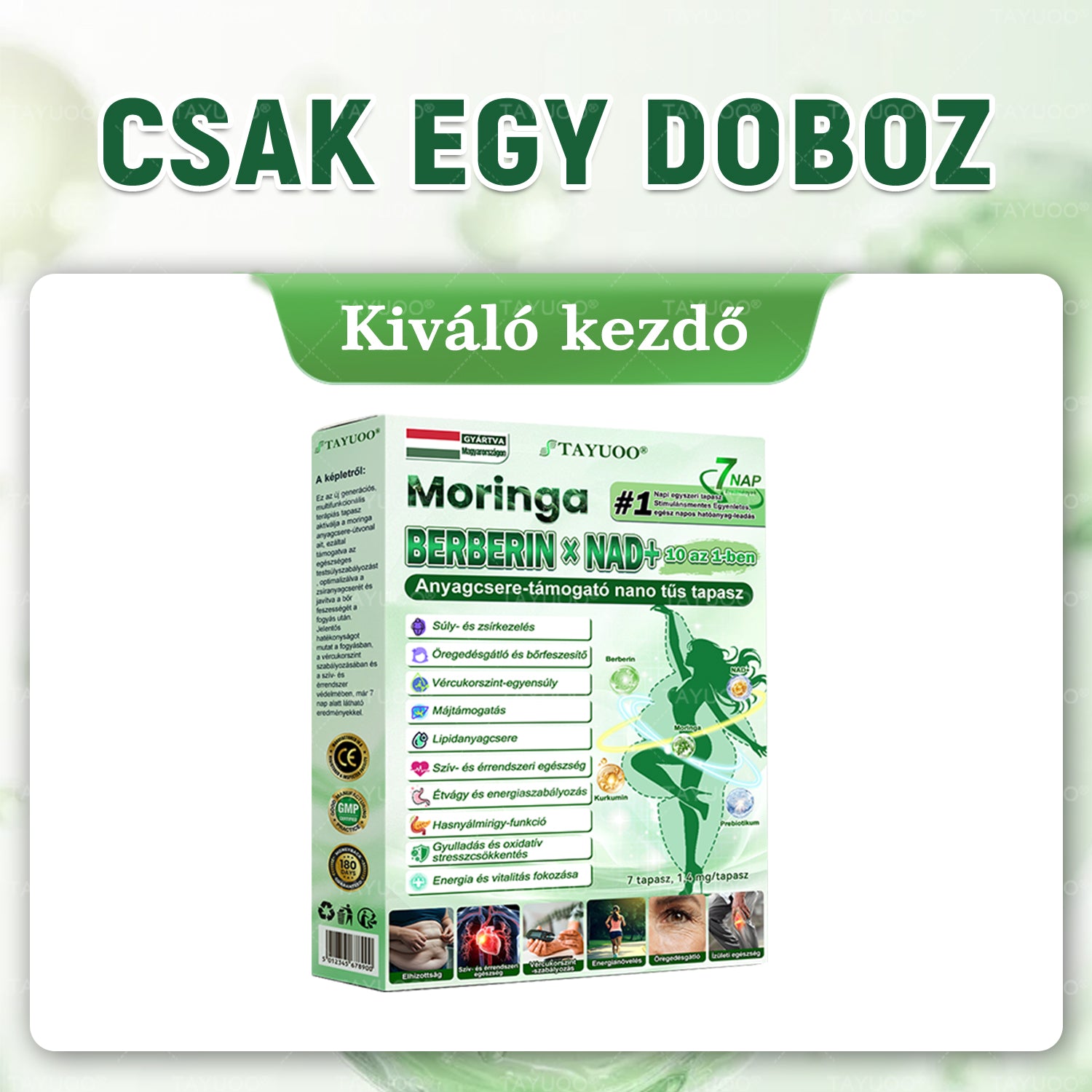 ✨✨🇭🇺 Hivatalos bolt | 💫 TAYUOO® Moringa · Berberin × NAD+ 10 az 1-ben Fejlett Nano Mikrotűs Tapasz (naponta csak egyszer, látható változás 7 nap alatt) ✅ elhízás, megereszkedett bőr, cukorbetegség, alvási apnoe, ízületi panaszok és még sok más esetén