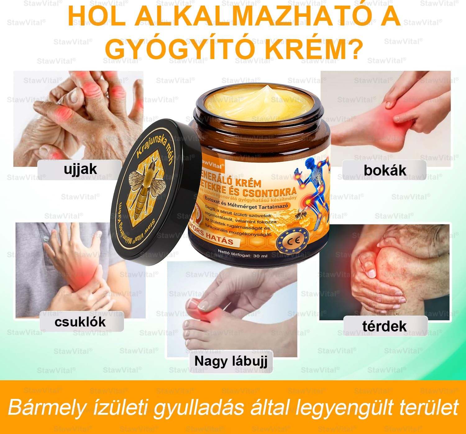 𝑺𝒕𝒂𝒘𝑽𝒊𝒕𝒂𝒍® Botoxot és Méhmérget Tartalmazó Regeneráló Krém Ízületekre és Csontokra | Ortopédiai problémák és ízületi fájdalmak célzott kezelésére🔥