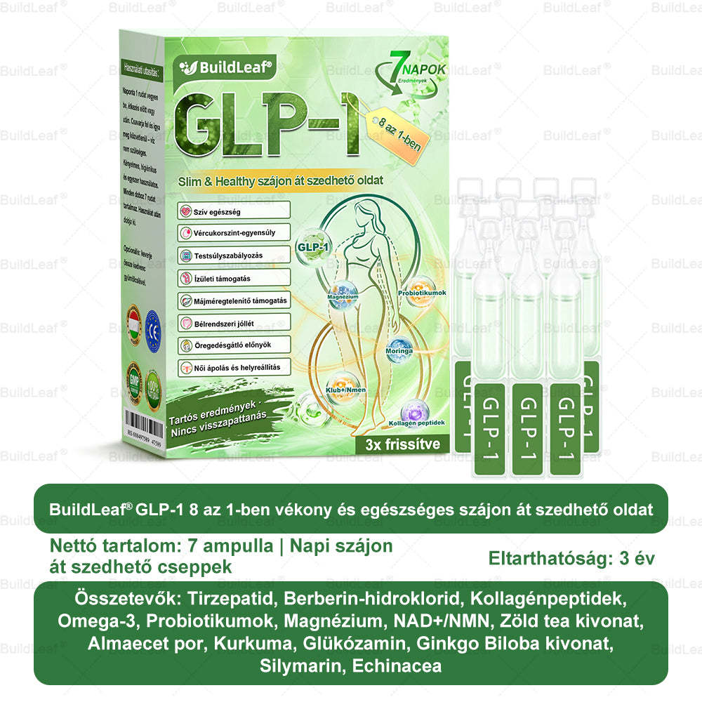 ✔️Hivatalos Bolt | BuildLeaf® GLP-1 8-az-1 Slim & Egészséges Oldat (Napi 1 adag · Eredmény 7 nap alatt),Segíti a fogyást, védi a szívet, szabályozza a cukorszintet, javítja az emésztést és az ízületeket — miközben feszesíti a bőrt és növeli az energiát.