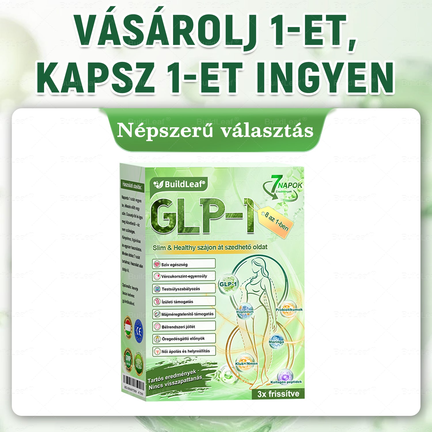 ✔️Hivatalos Bolt | BuildLeaf® GLP-1 8-az-1 Slim & Egészséges Oldat (Napi 1 adag · Eredmény 7 nap alatt),Segíti a fogyást, védi a szívet, szabályozza a cukorszintet, javítja az emésztést és az ízületeket — miközben feszesíti a bőrt és növeli az energiát.