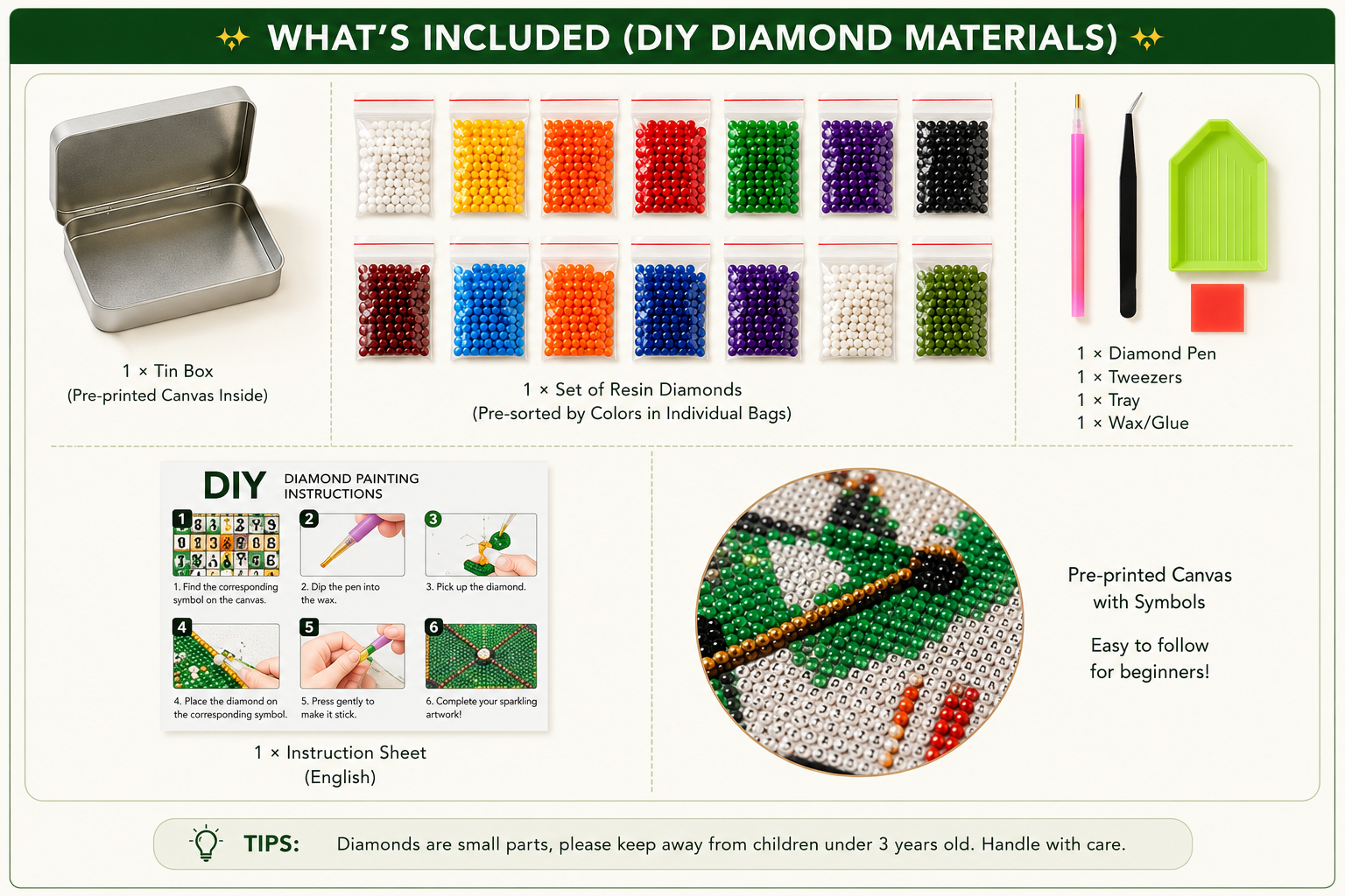 💎 DIY Diamond Painting Tin Box Kit ✨