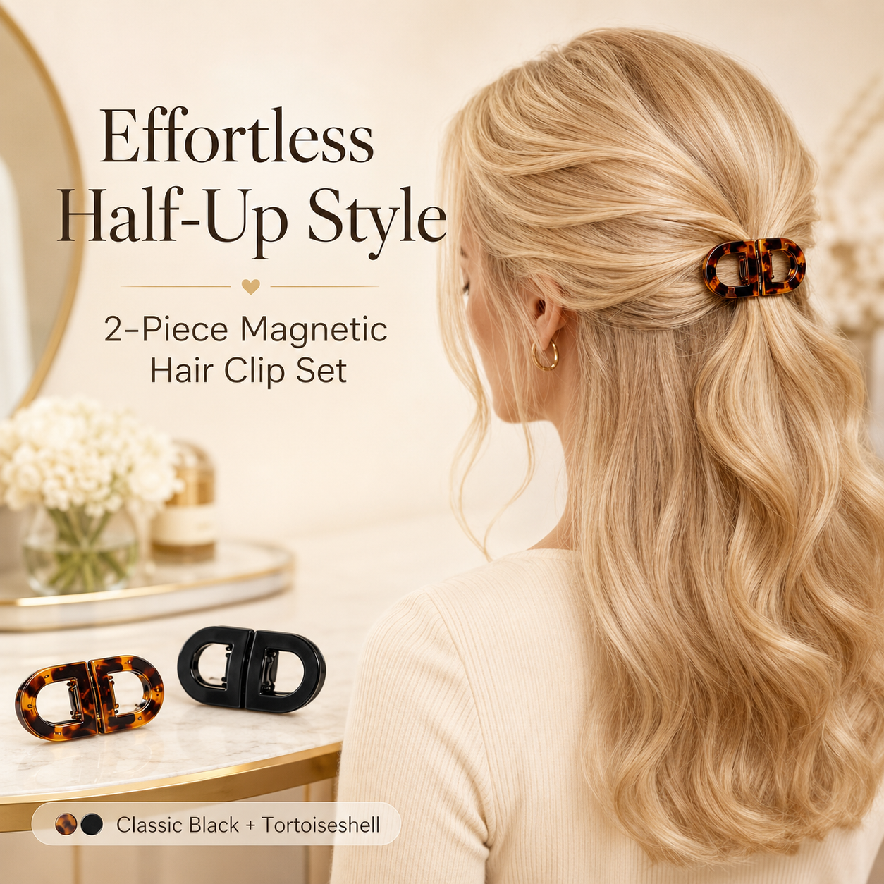 ✨ Magnetic Hair Clips For Instant Volume