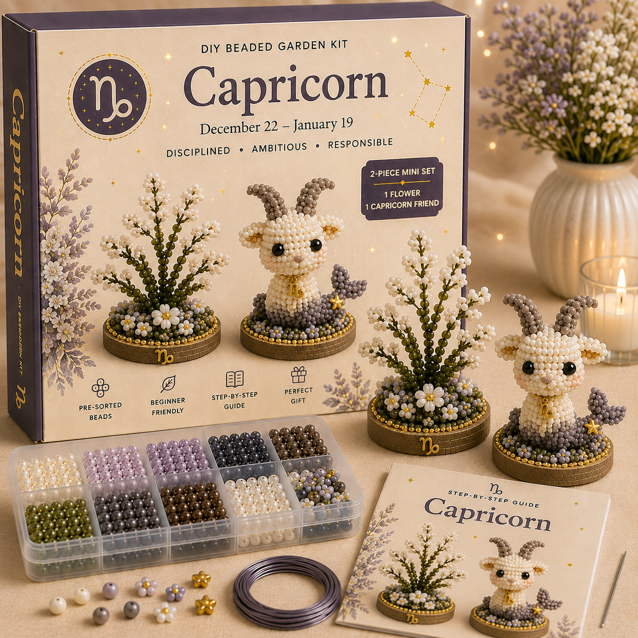 ✨ 12 Zodiac Signs DIY Beaded Garden Kit | Build Your Sign, Grow Your Magic