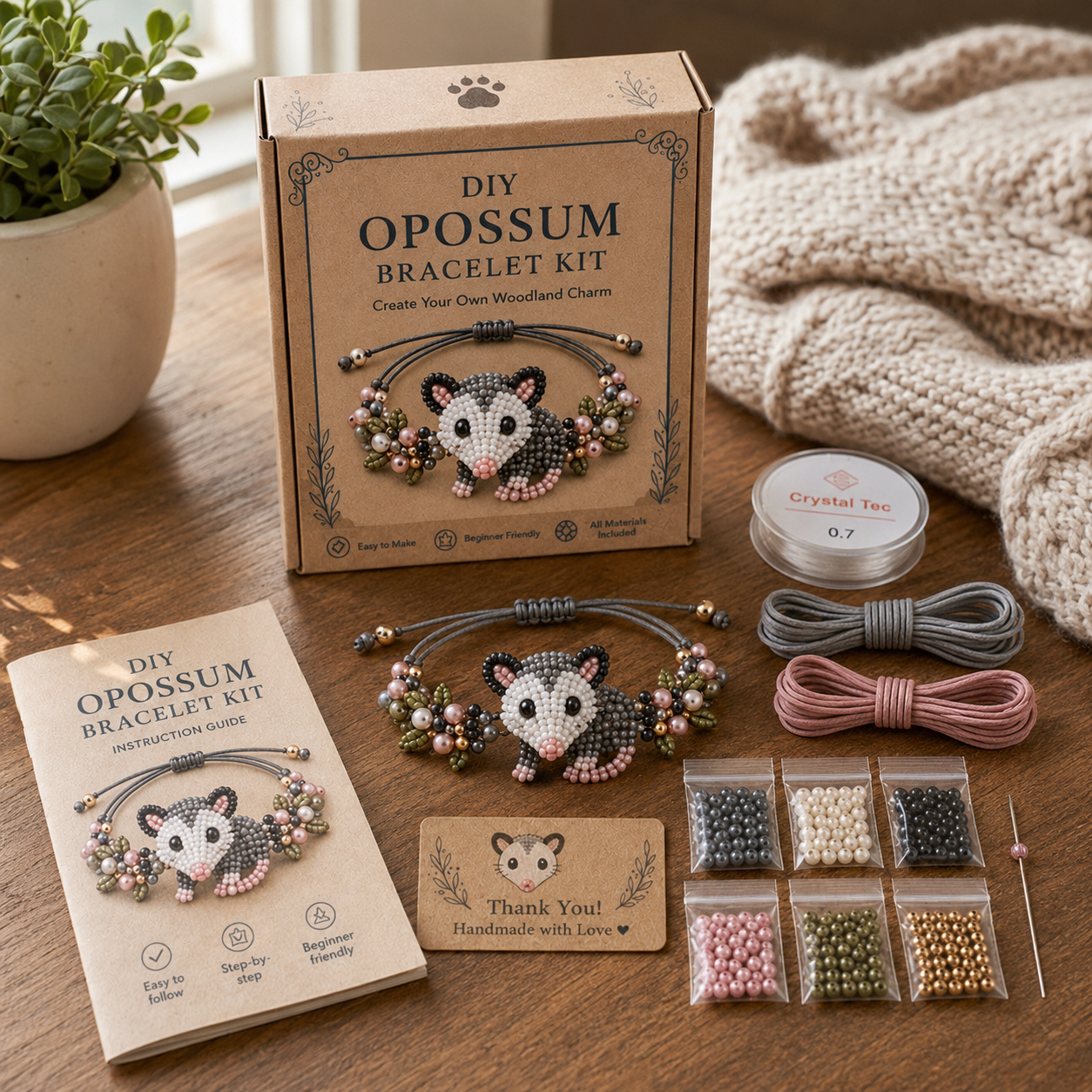 🐙 DIY Beaded Animal Bracelet Kit | 15 Cute Styles