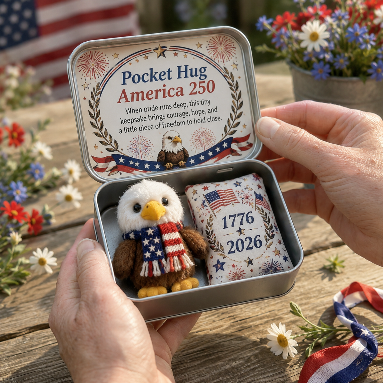 Pocket Hug America 250 – Patriotic Eagle Keepsake Gift 🇺🇸