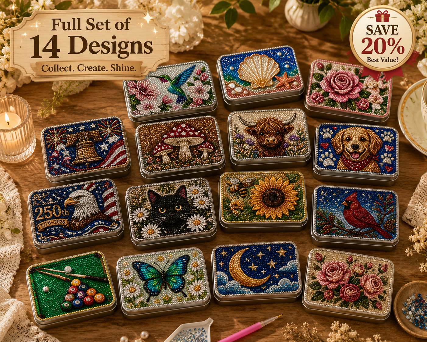 💎 DIY Diamond Painting Tin Box Kit ✨