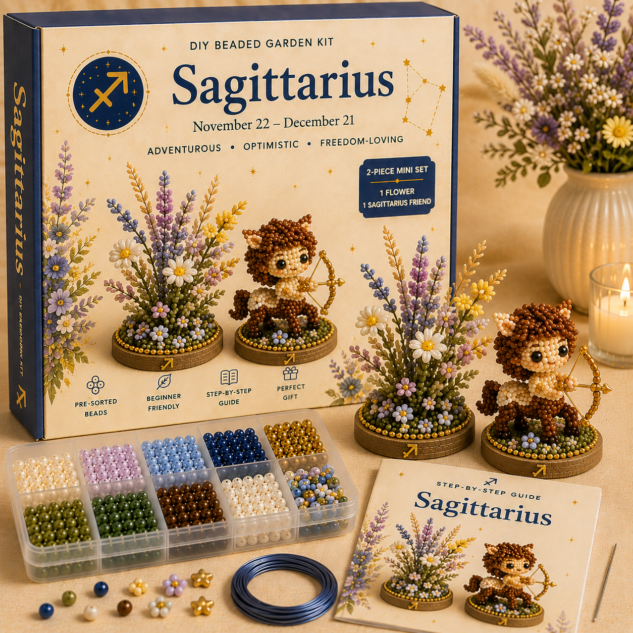 ✨ 12 Zodiac Signs DIY Beaded Garden Kit | Build Your Sign, Grow Your Magic