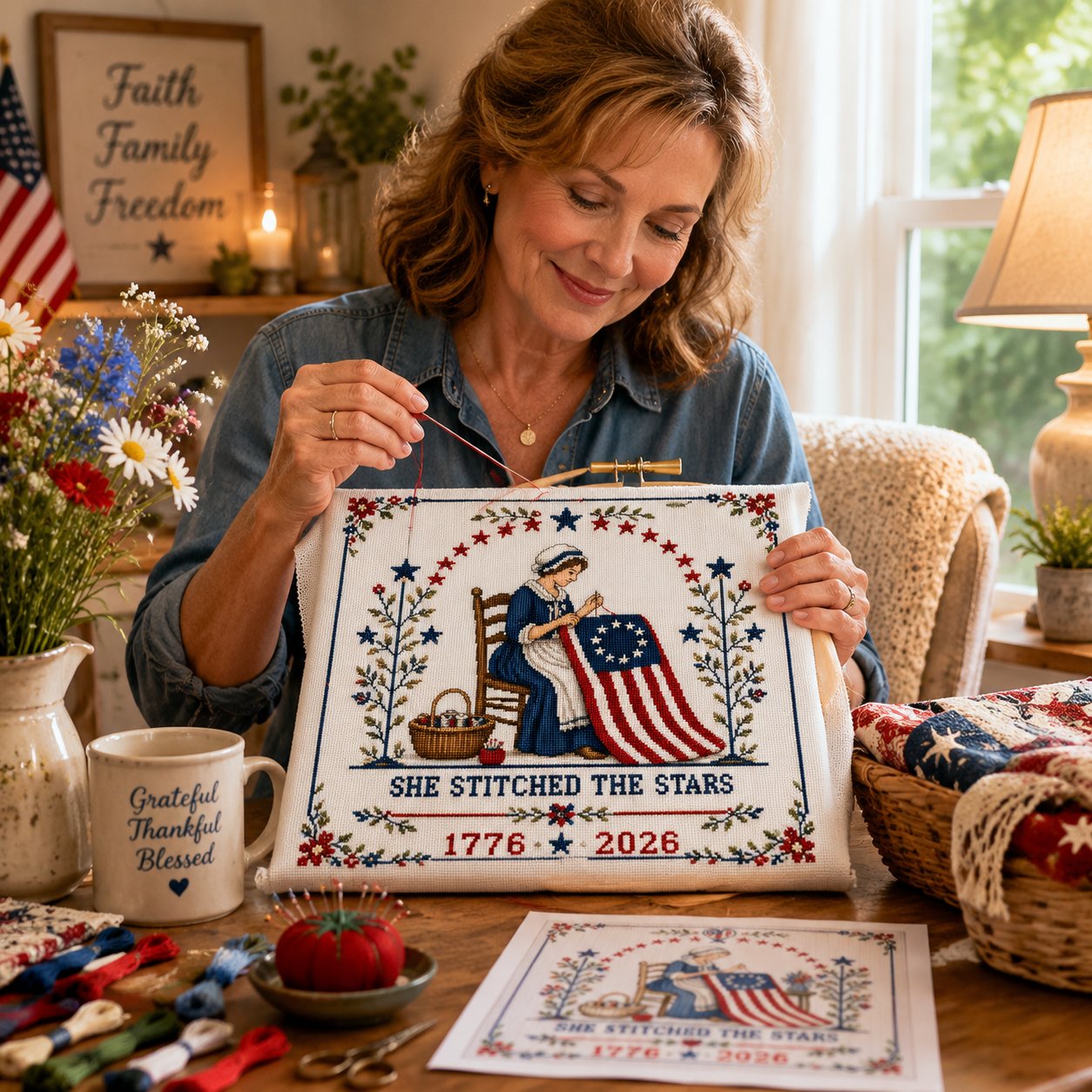 🪡 She Stitched The Stars Commemorative Cross Stitch Kit