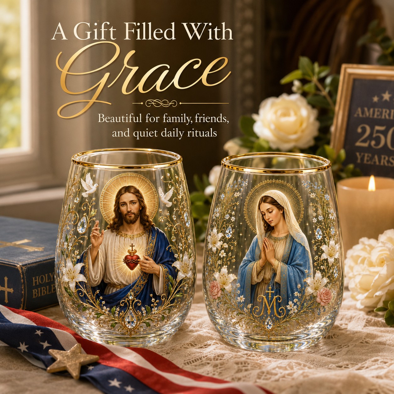 2026 Limited Edition "Morning Prayer" Glass Tea Cup – Faith & Serenity Collection