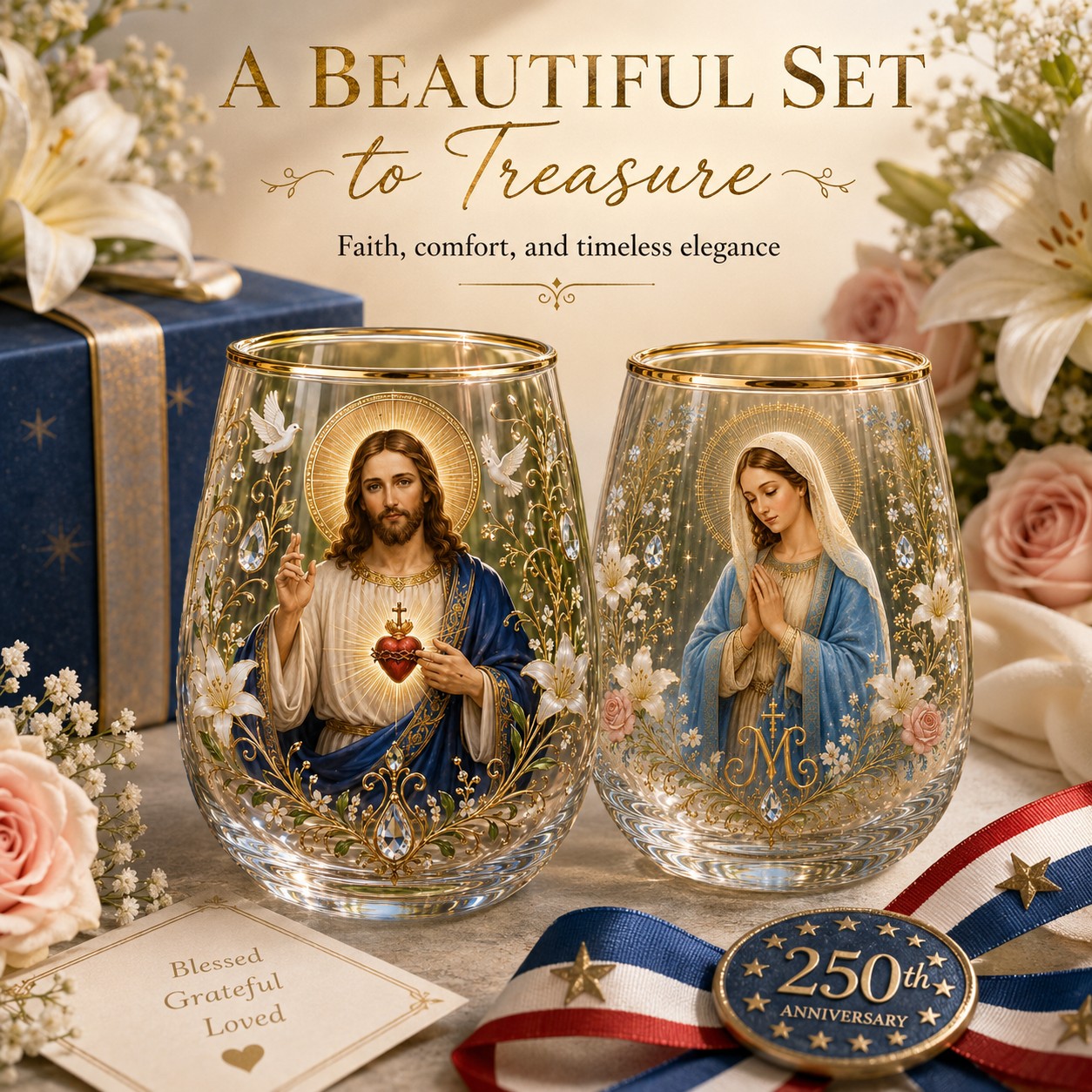 2026 Limited Edition "Morning Prayer" Glass Tea Cup – Faith & Serenity Collection