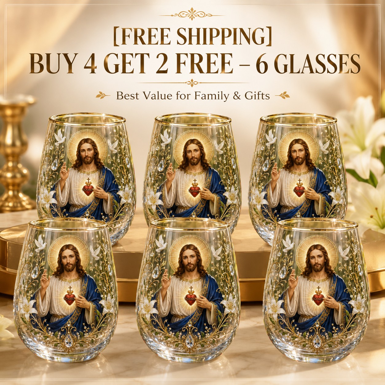 2026 Limited Edition "Morning Prayer" Glass Tea Cup – Faith & Serenity Collection